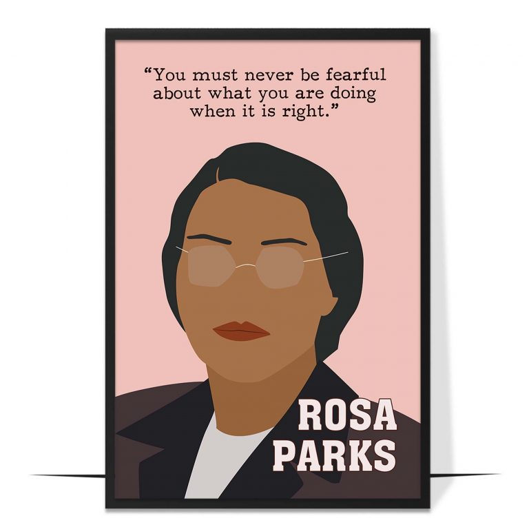 Rosa Parks Activist Hand-drawn Wall Art