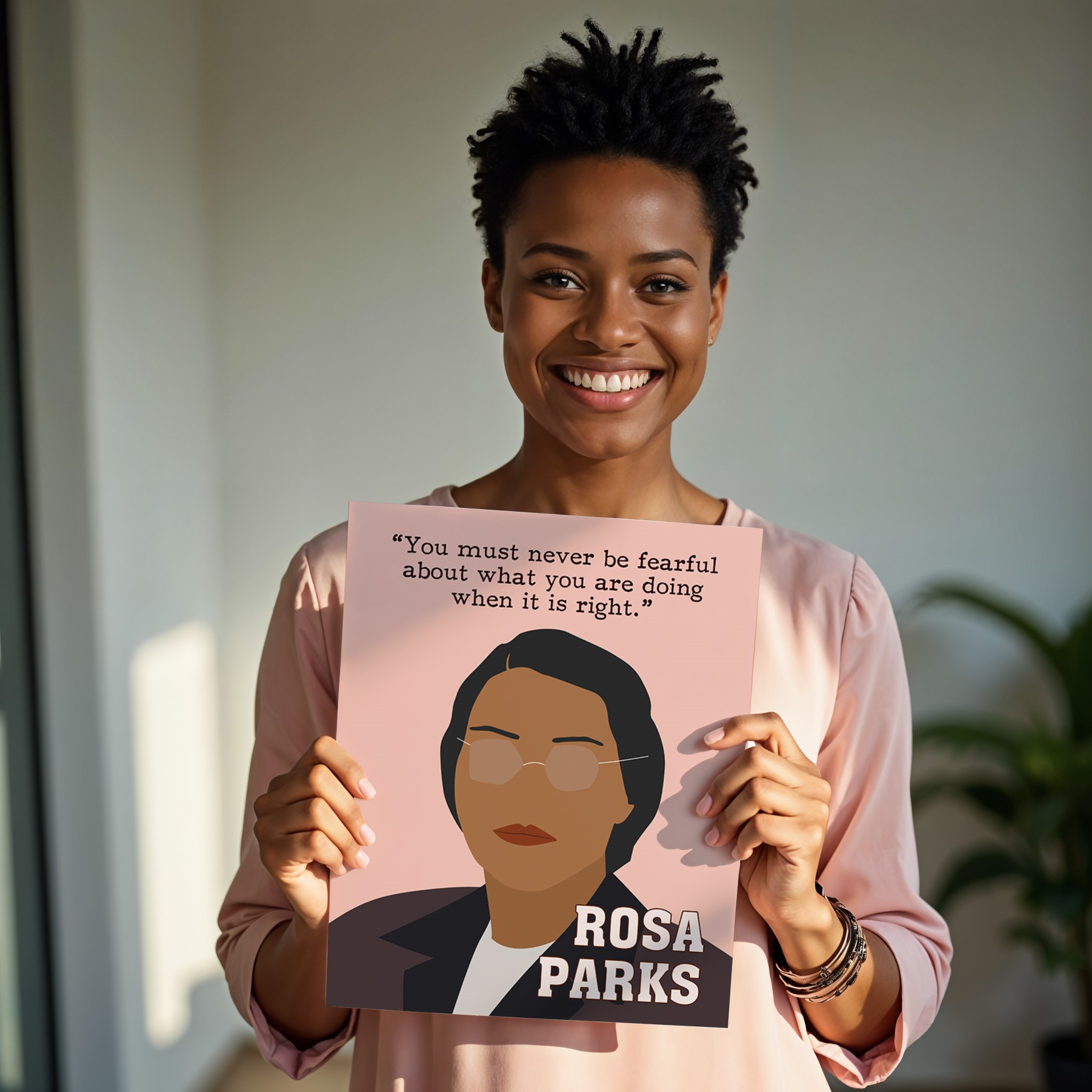 Rosa Parks Black History Inspirational Quote Wall Art - Image 2