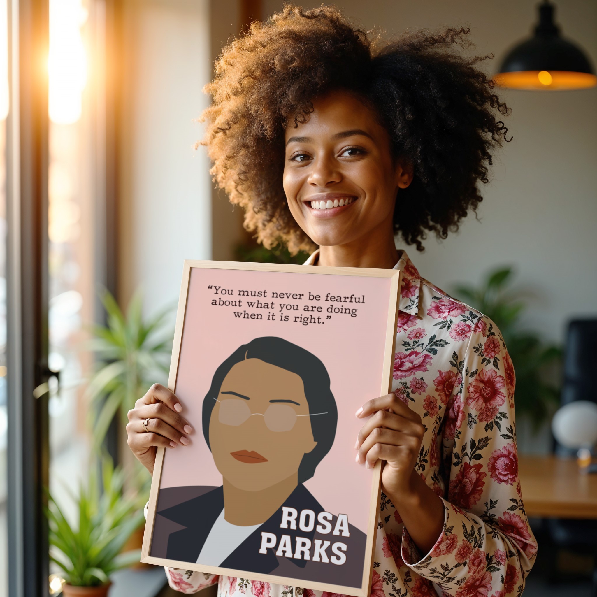 Rosa Parks Black History Inspirational Quote Wall Art - Image 6