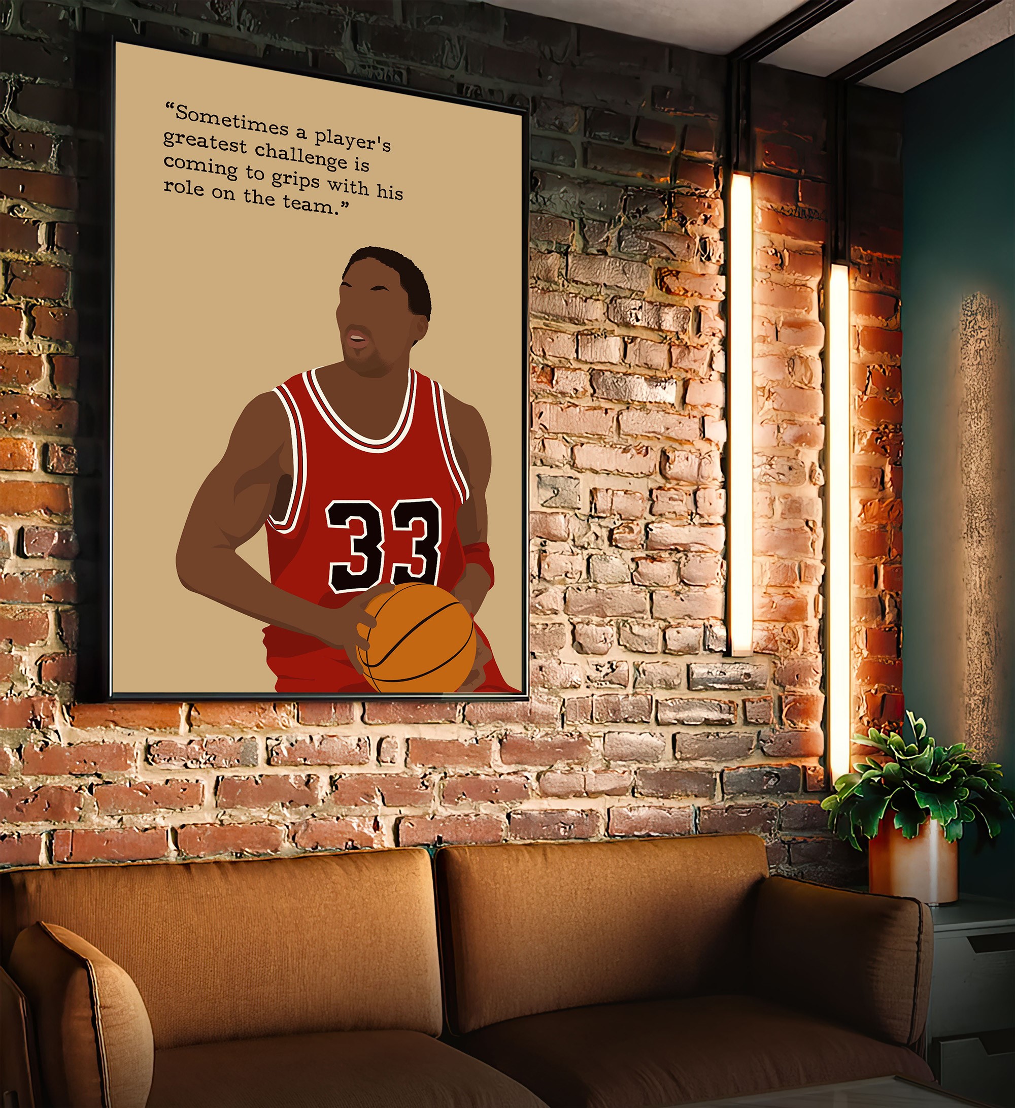 Scottie Pippen Basketball Motivational Quote Wall Art - Image 5