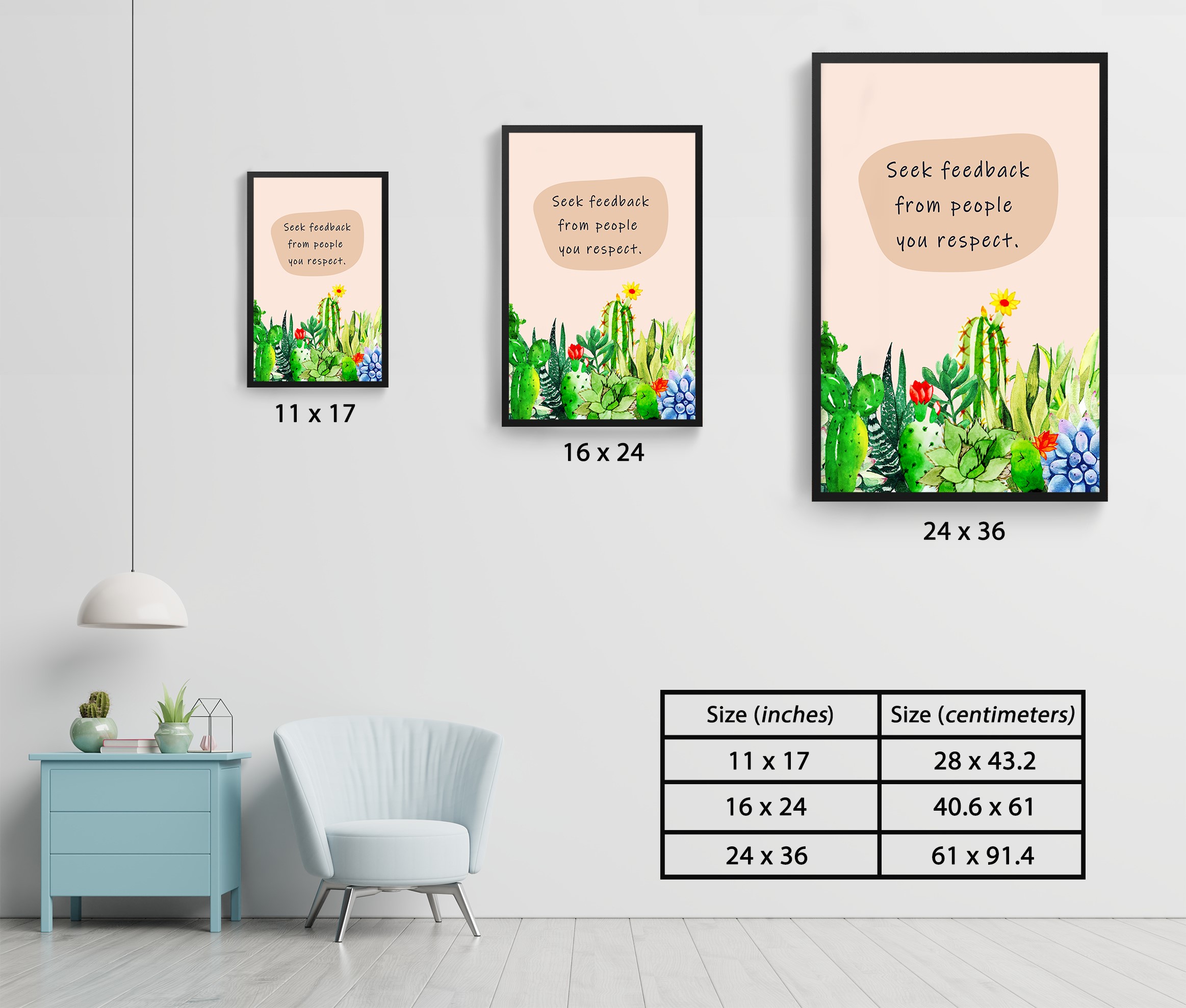 Seek Feedback Growth Mindset Motivational Wall Art - Image 7