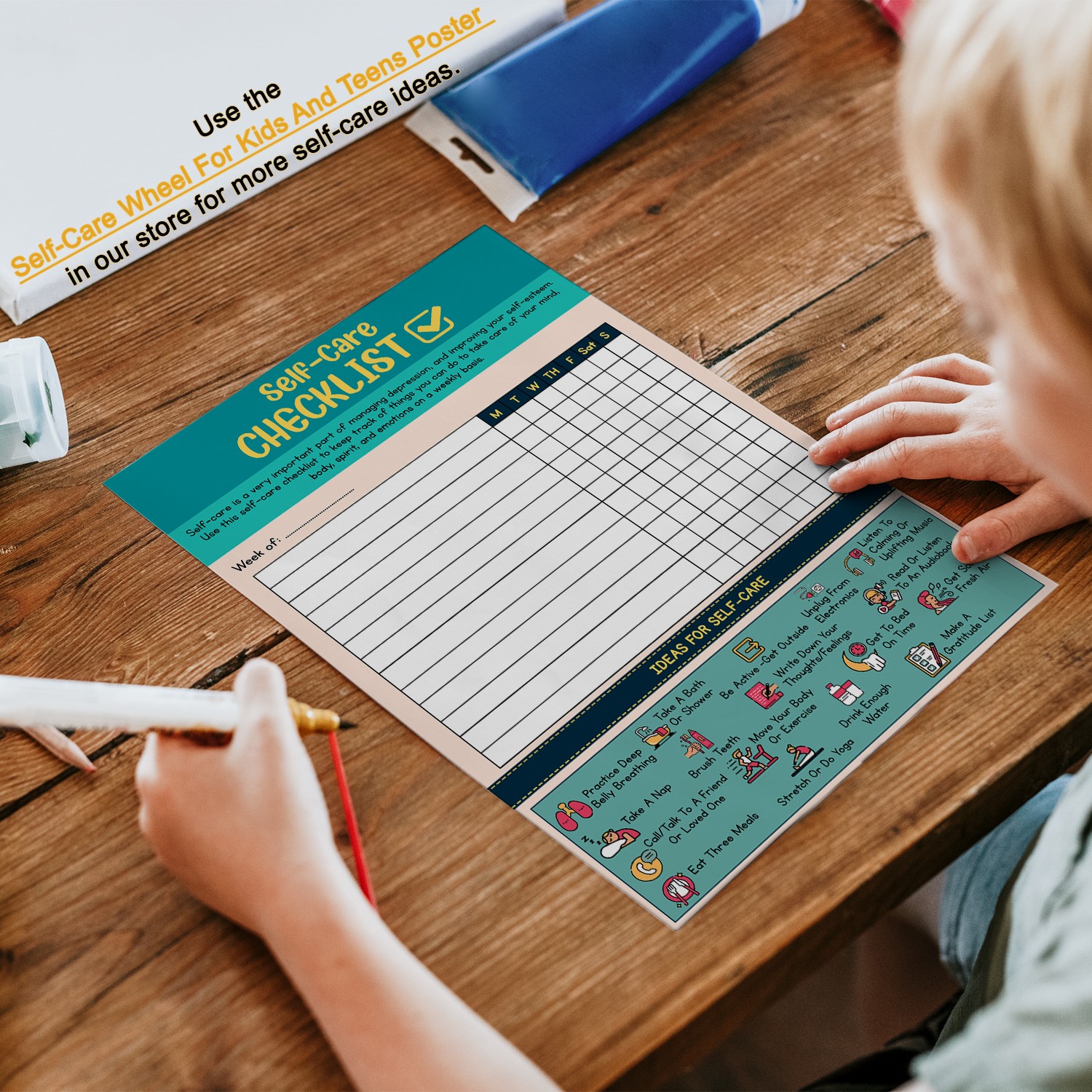 Self-Care Checklist Fillable Worksheet Printable - Image 3