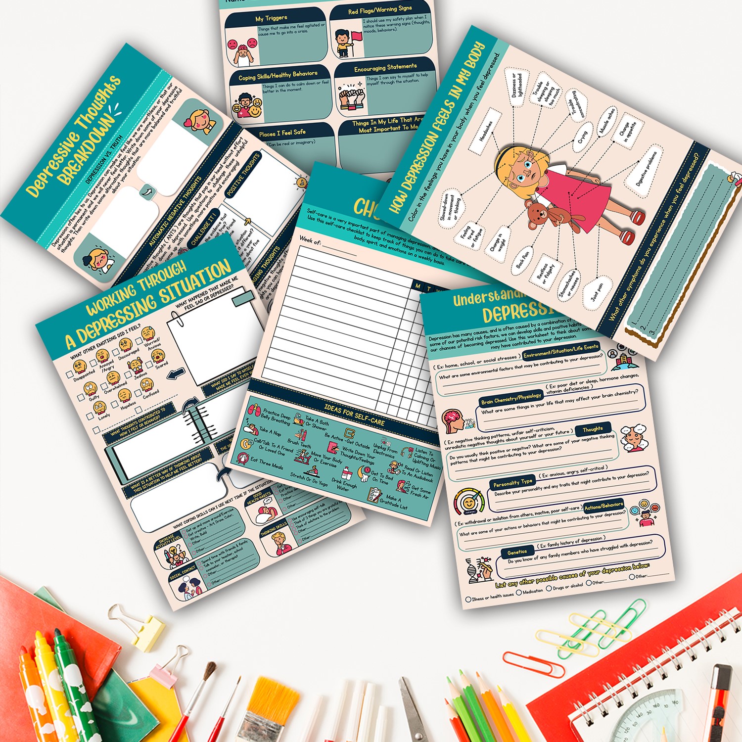 Self-Care Checklist Fillable Worksheet Printable - Image 7