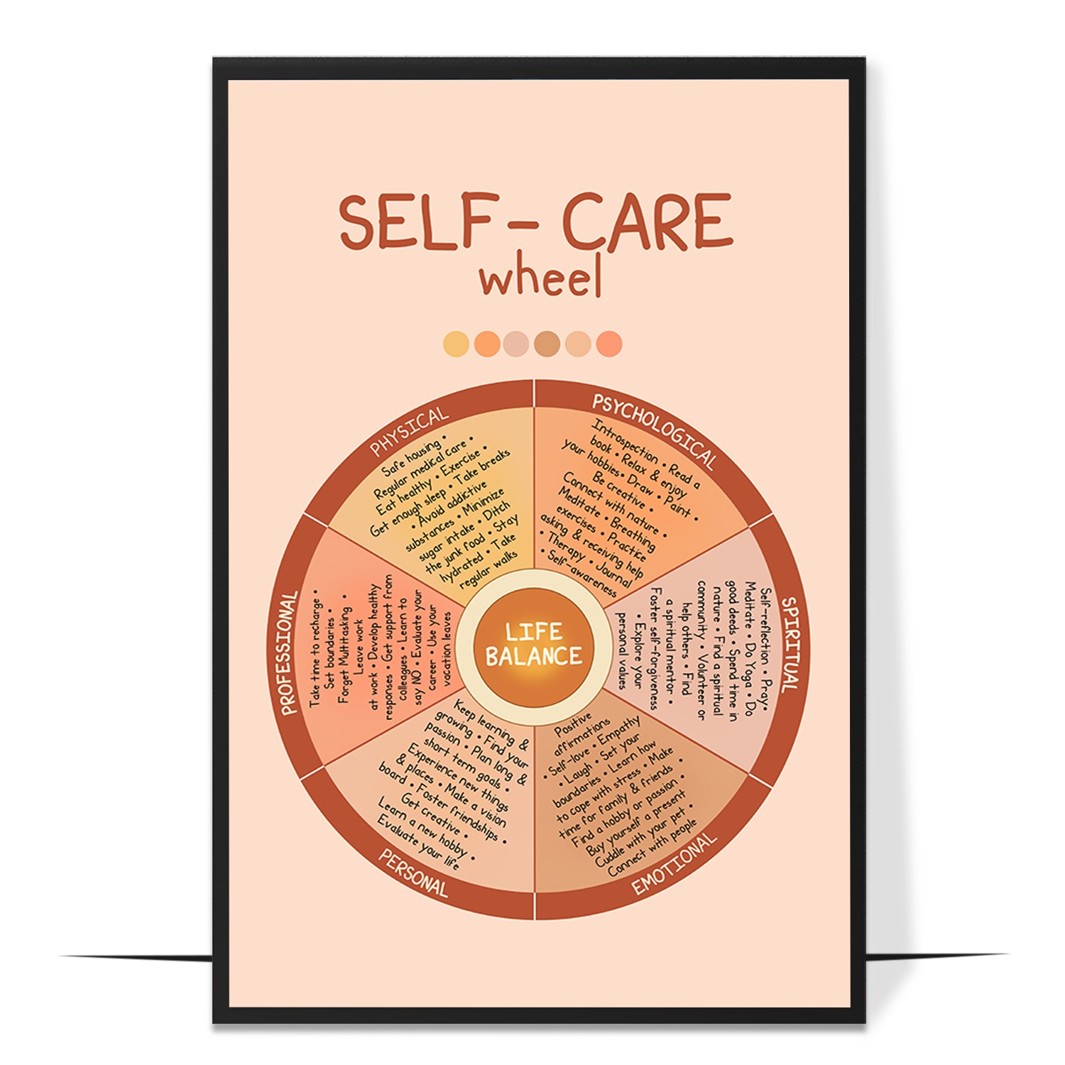 Self-Care Wheel Boho Printable