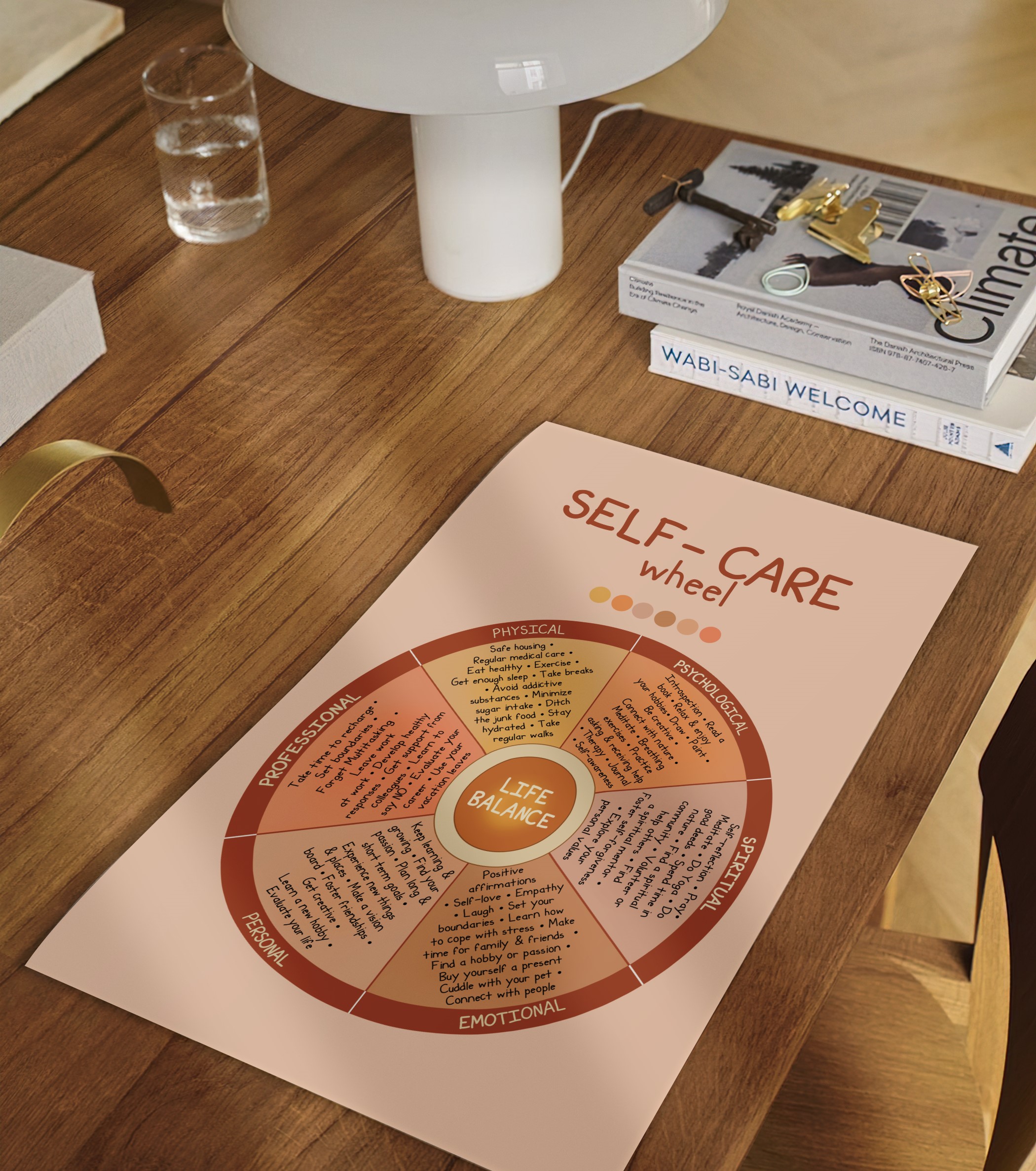Self-Care Wheel Boho Mental Health Printable - Image 2