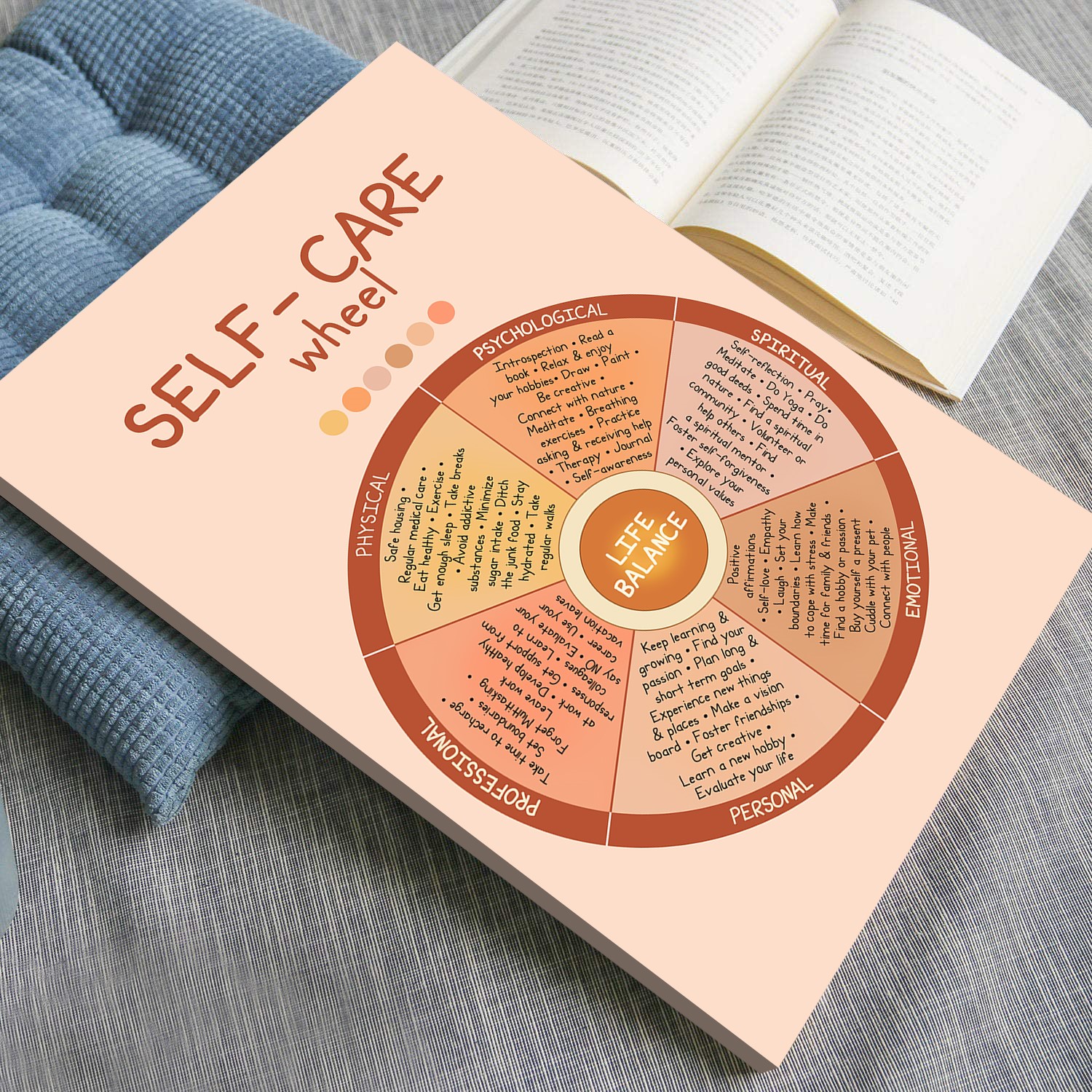 Self-Care Wheel Boho Mental Health Printable - Image 4