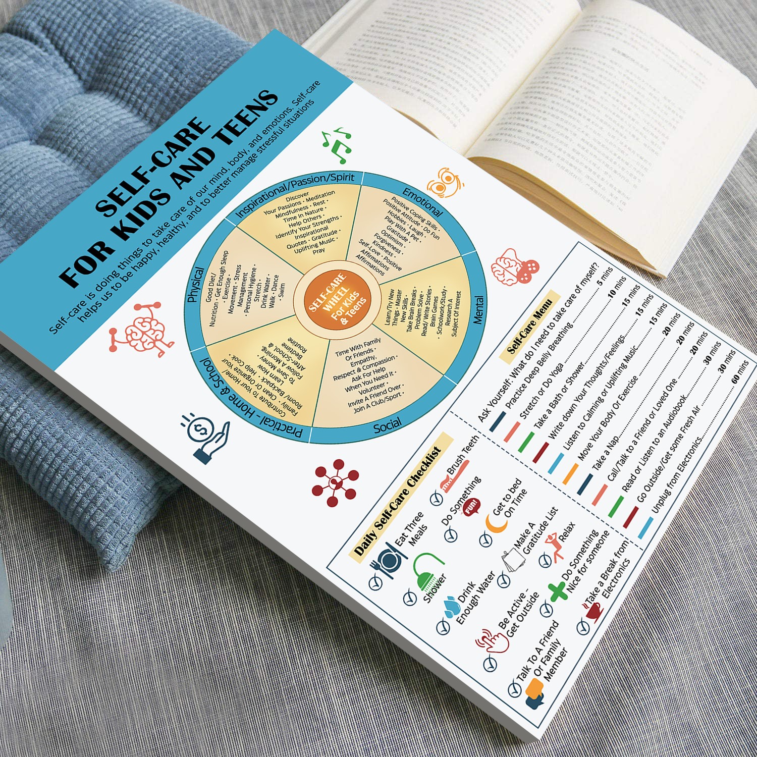 Self-Care Wheel Mental Health Printable - Image 4