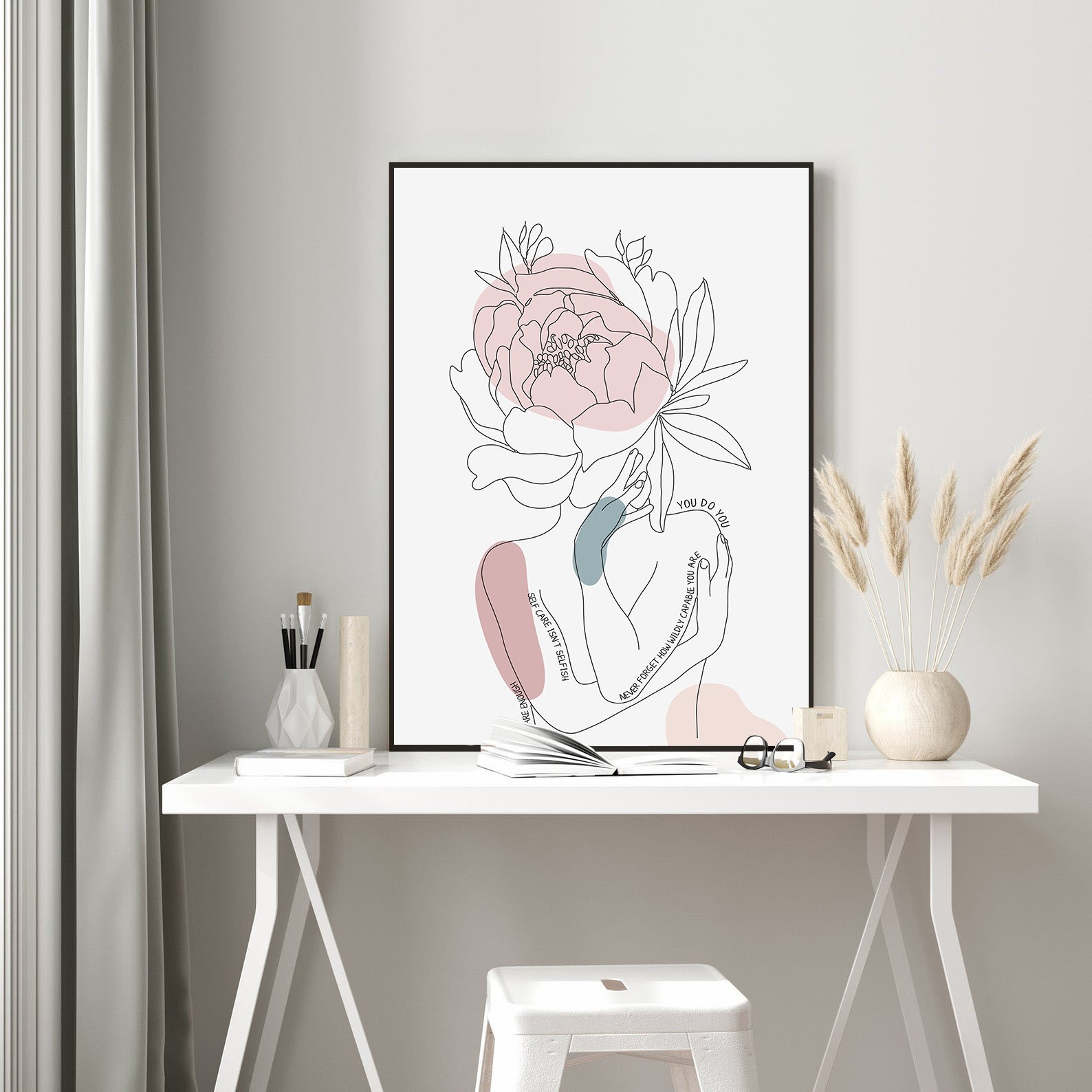 Self Care isn't Selfish Abstract Mental Health Wall Art - Image 2