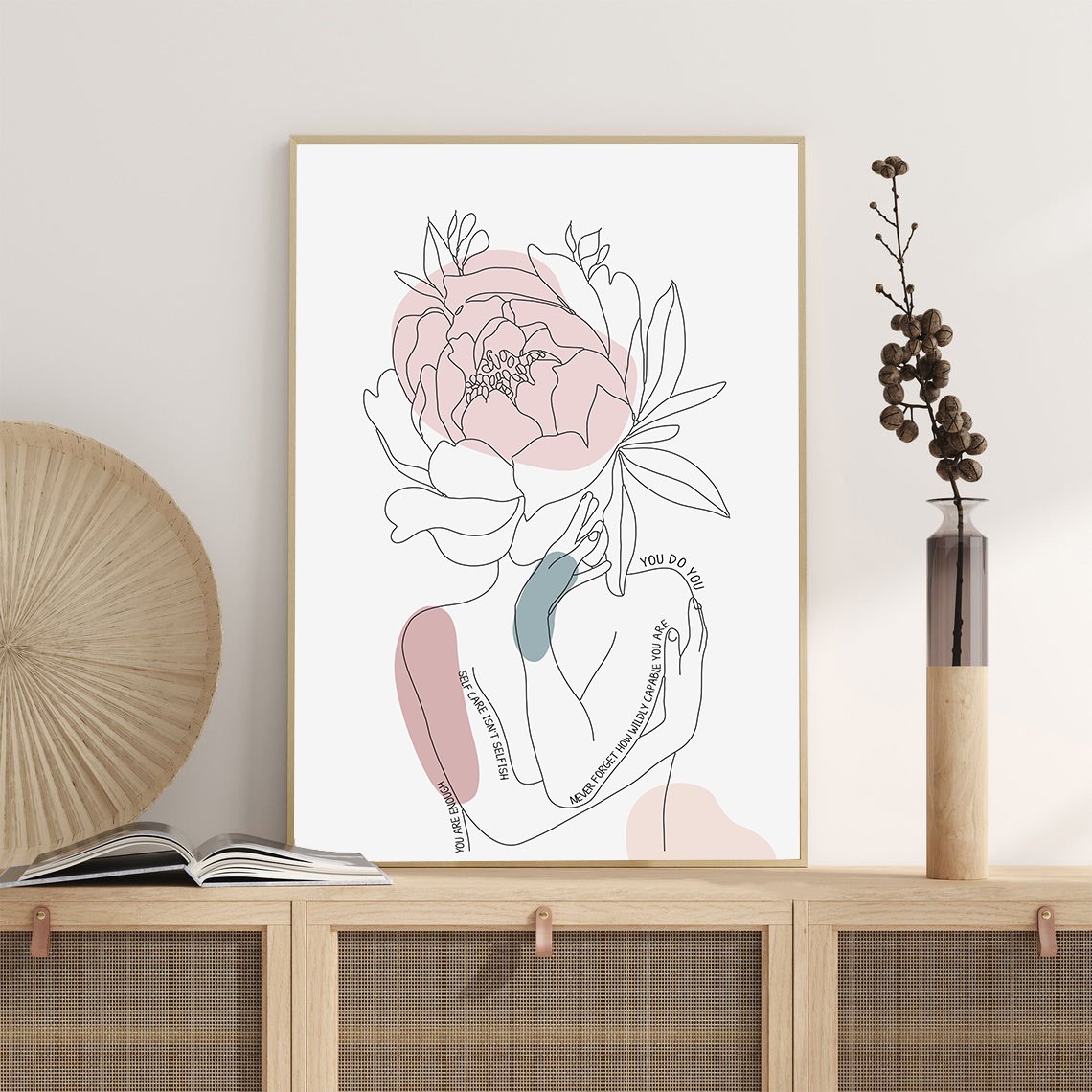 Self Care isn't Selfish Abstract Mental Health Wall Art - Image 3