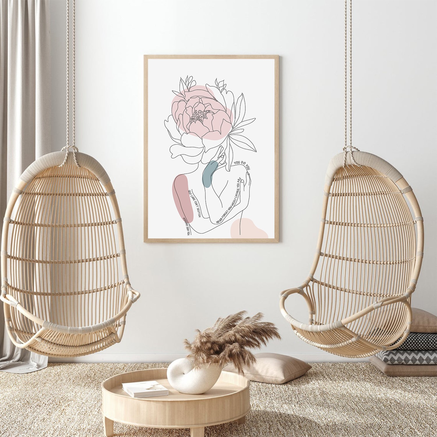 Self Care isn't Selfish Abstract Mental Health Wall Art - Image 4