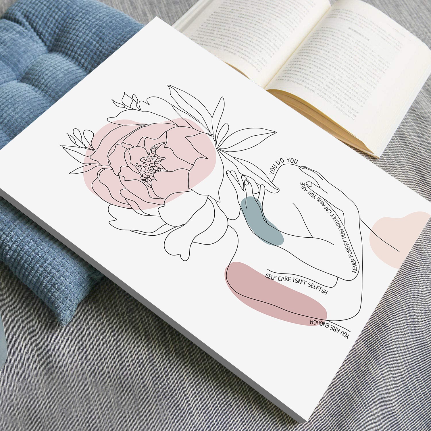 Self Care isn't Selfish Abstract Mental Health Wall Art - Image 5