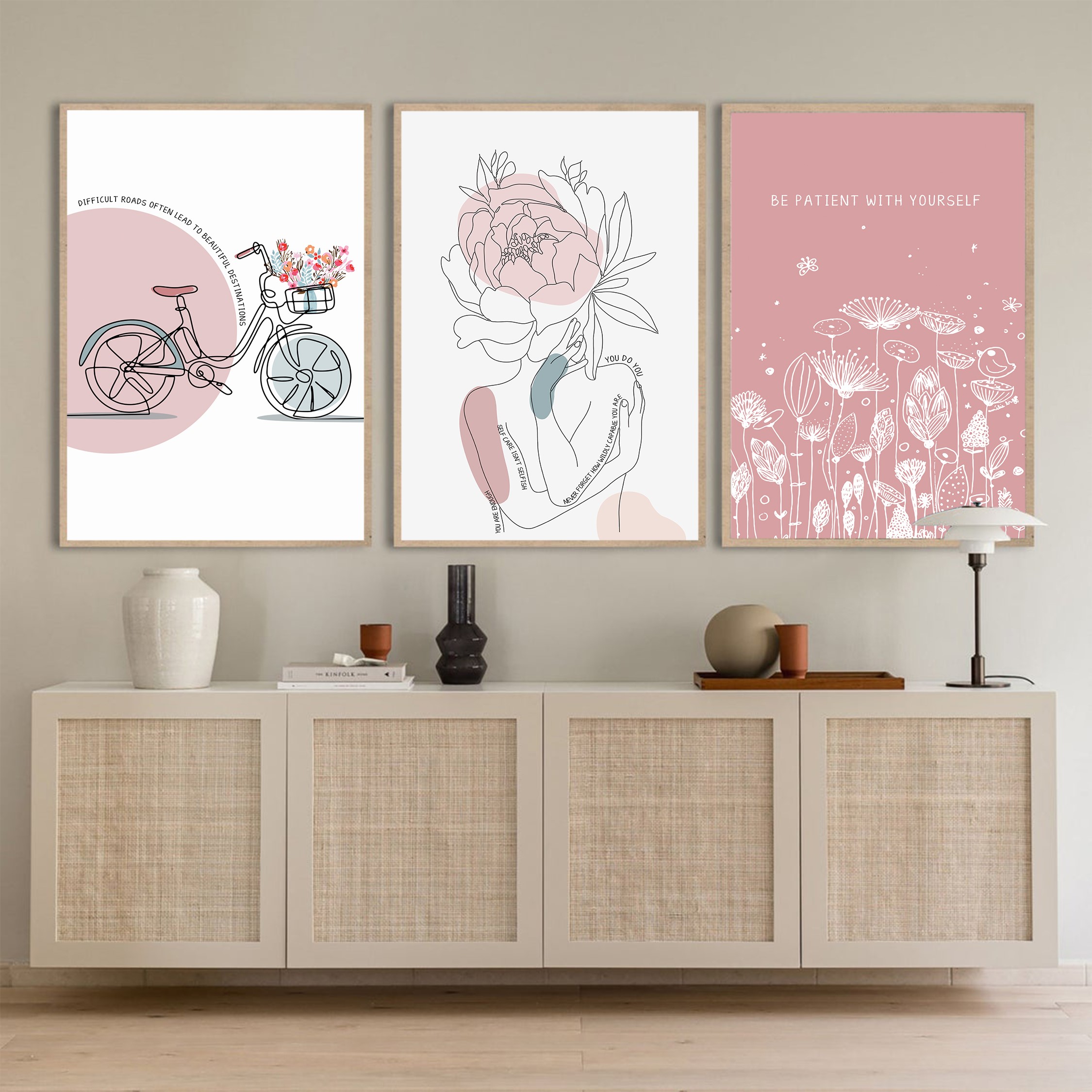 Self Care isn't Selfish Abstract Mental Health Wall Art - Image 6