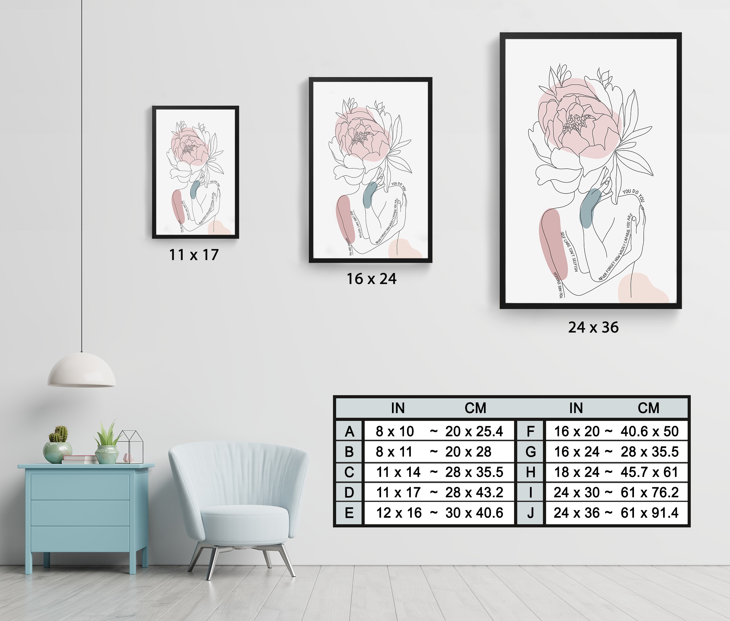 Self Care isn't Selfish Abstract Mental Health Wall Art - Image 7