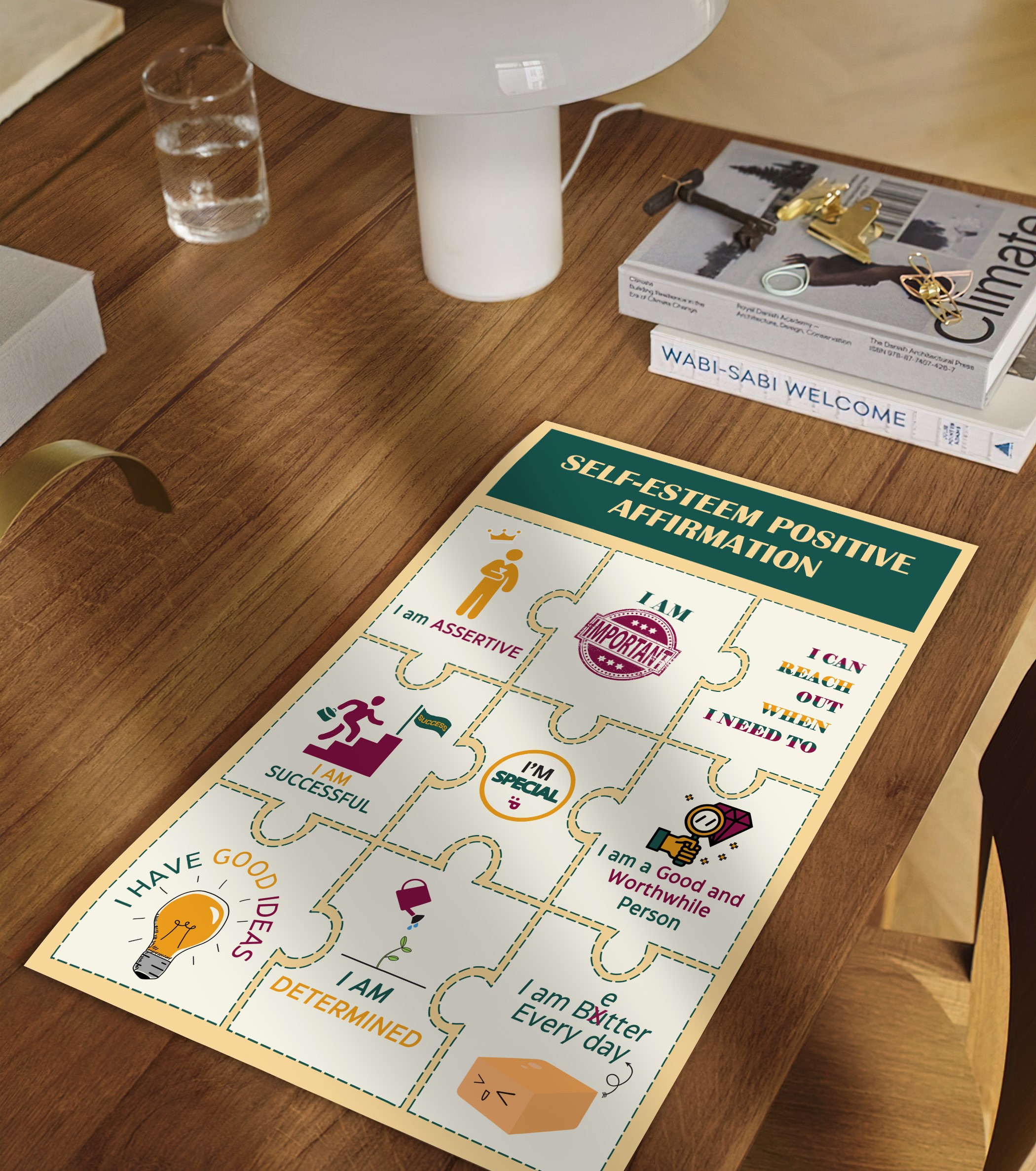 Self-Esteem Affirmations Mental Health Printable - Image 2