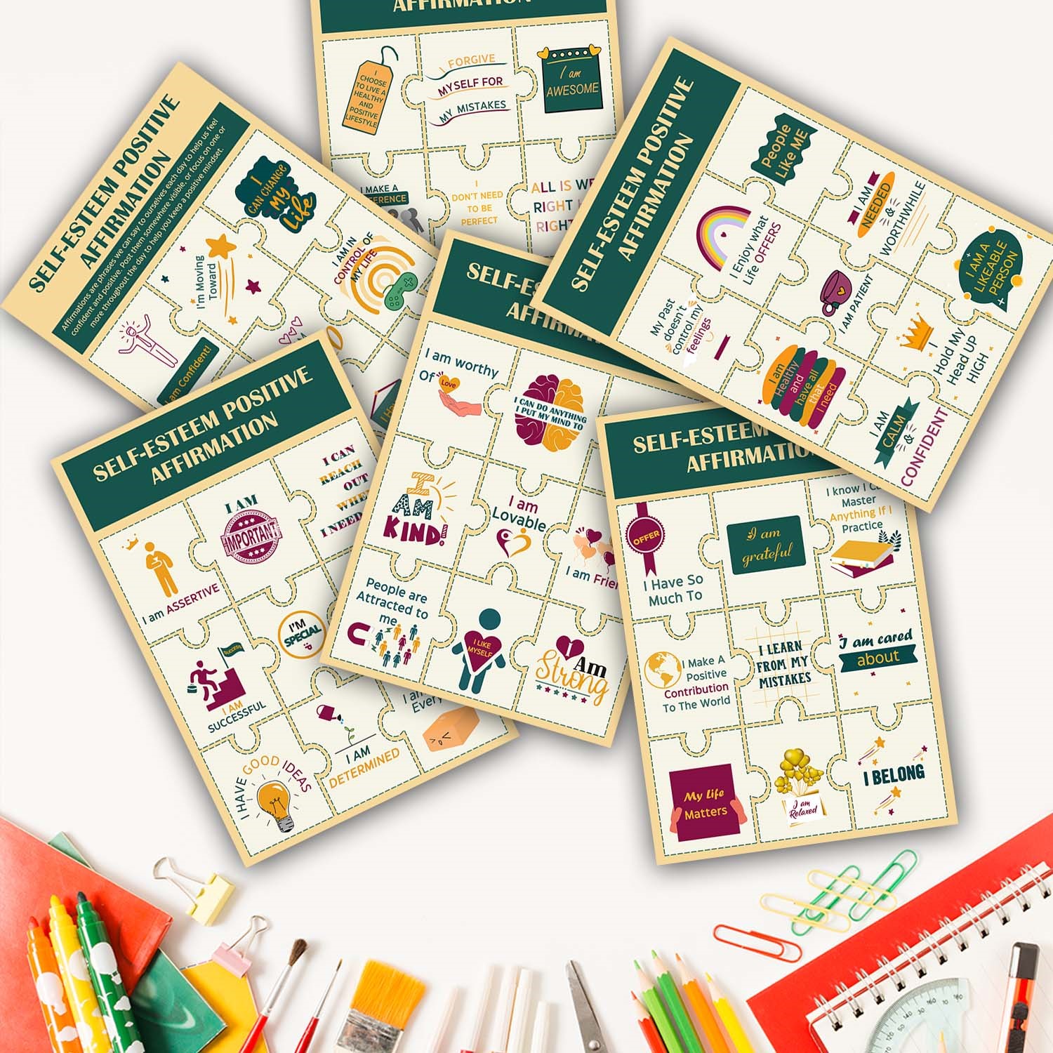 Self-Esteem Affirmations Mental Health Printable - Image 6