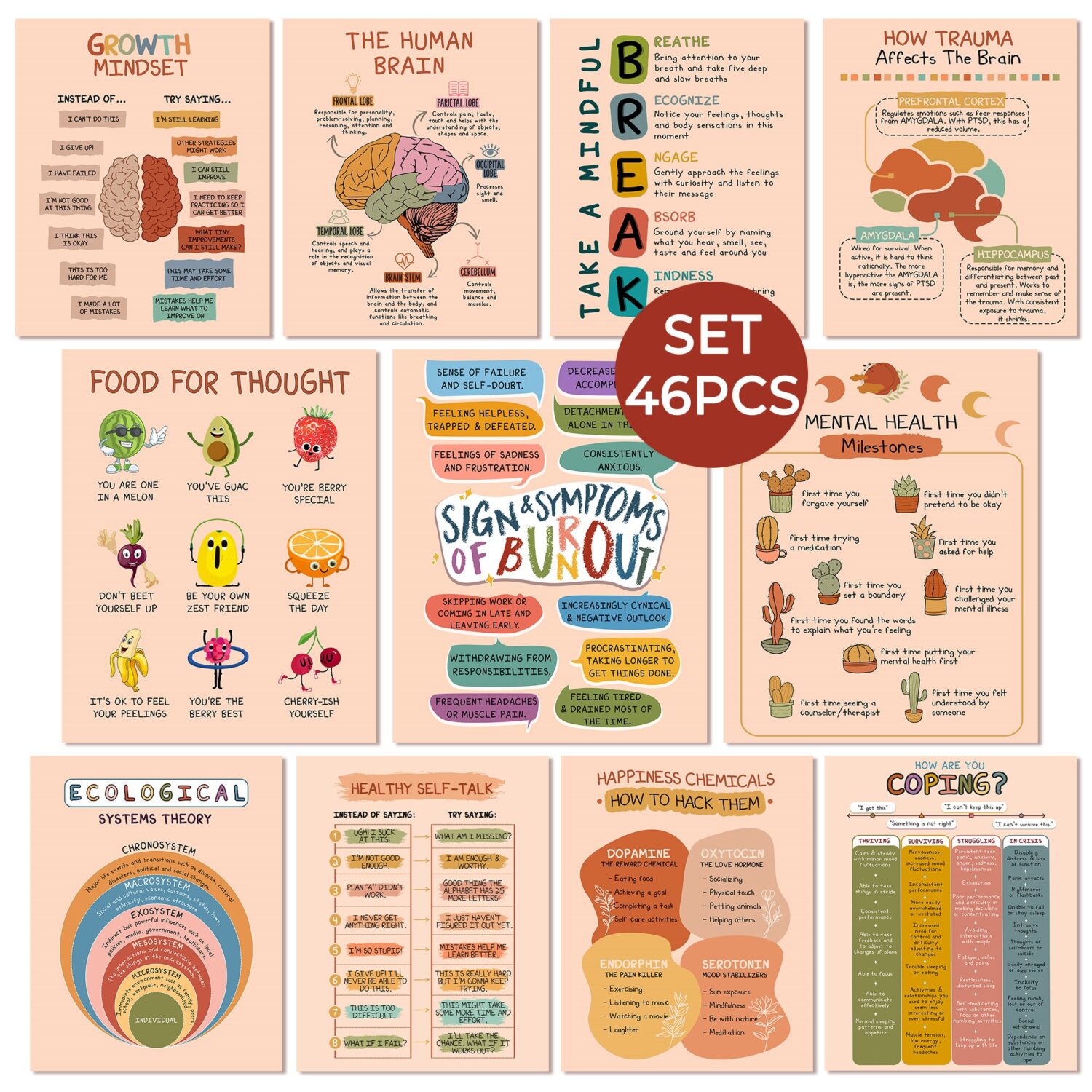 Set 46 Boho Mental Health Printable