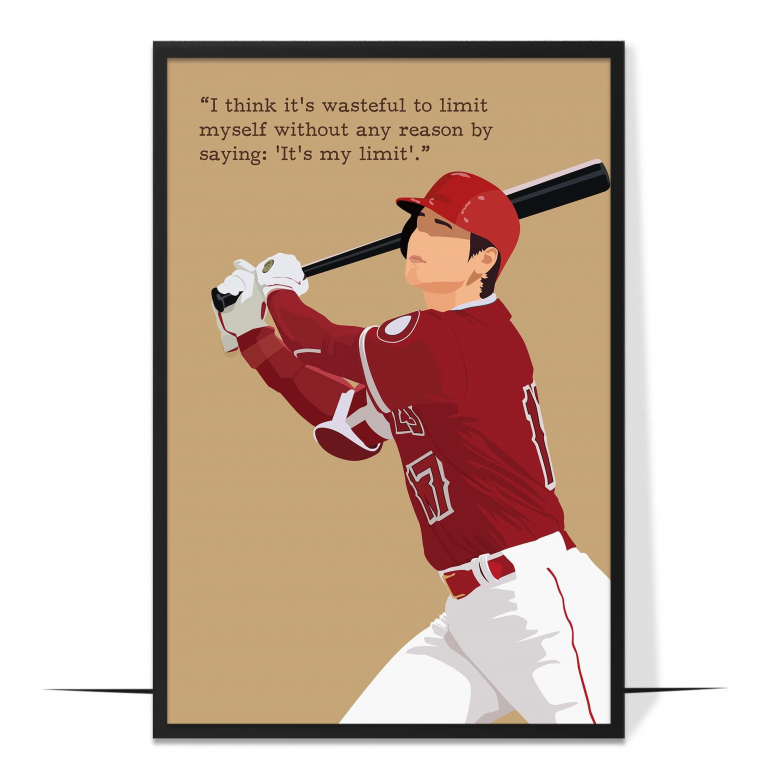Shohei Ohtani Hand-drawn Baseball Wall Art