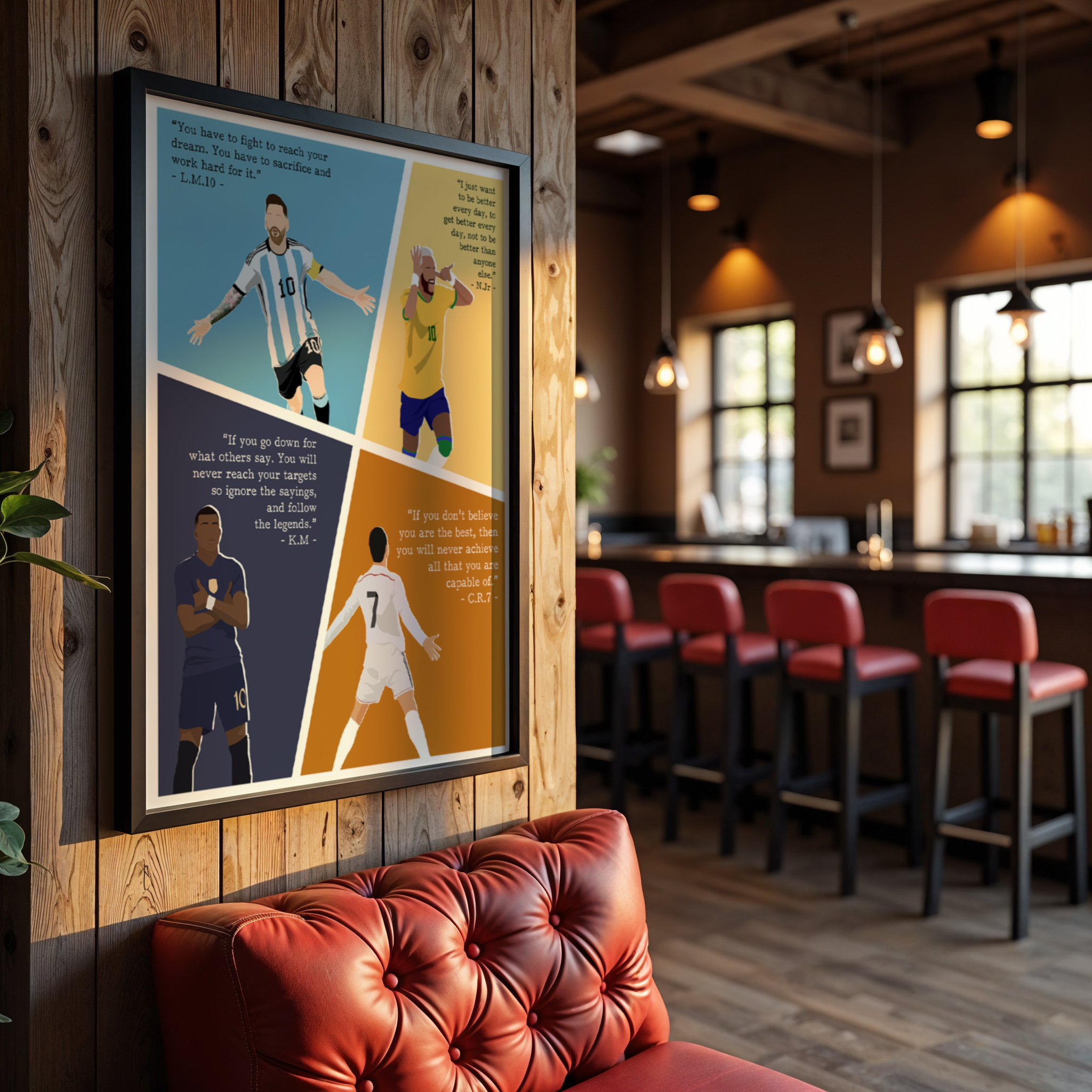 Soccer Superstars Motivational Unframed 16x20in Laminated Hand-drawn Wall Art - Image 7