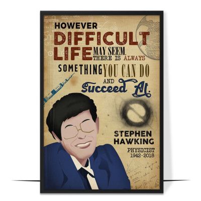 Stephen Hawking Hand-drawn Wall Art
