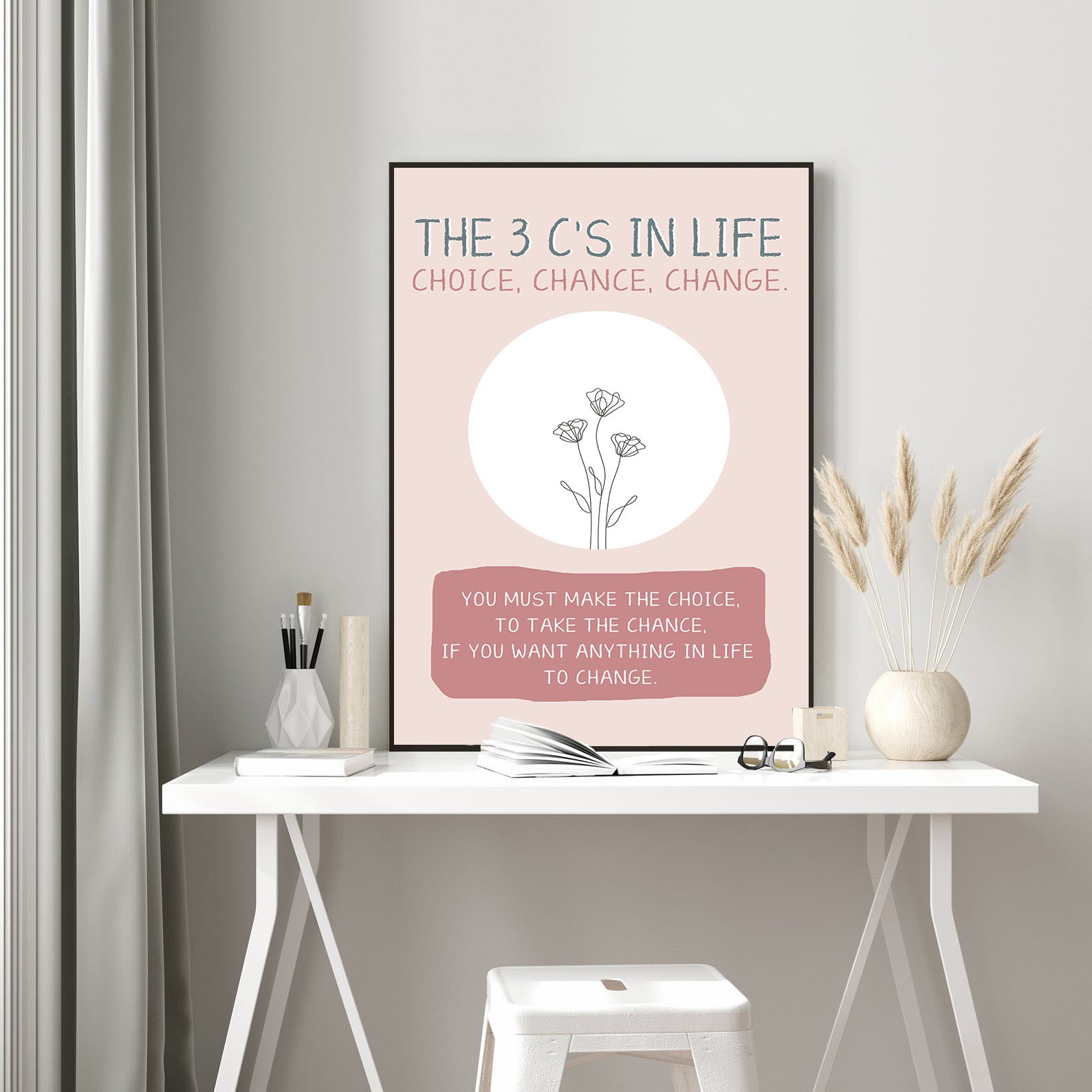 The 3C's in Life Mental Health Abstract Wall Art - Image 2