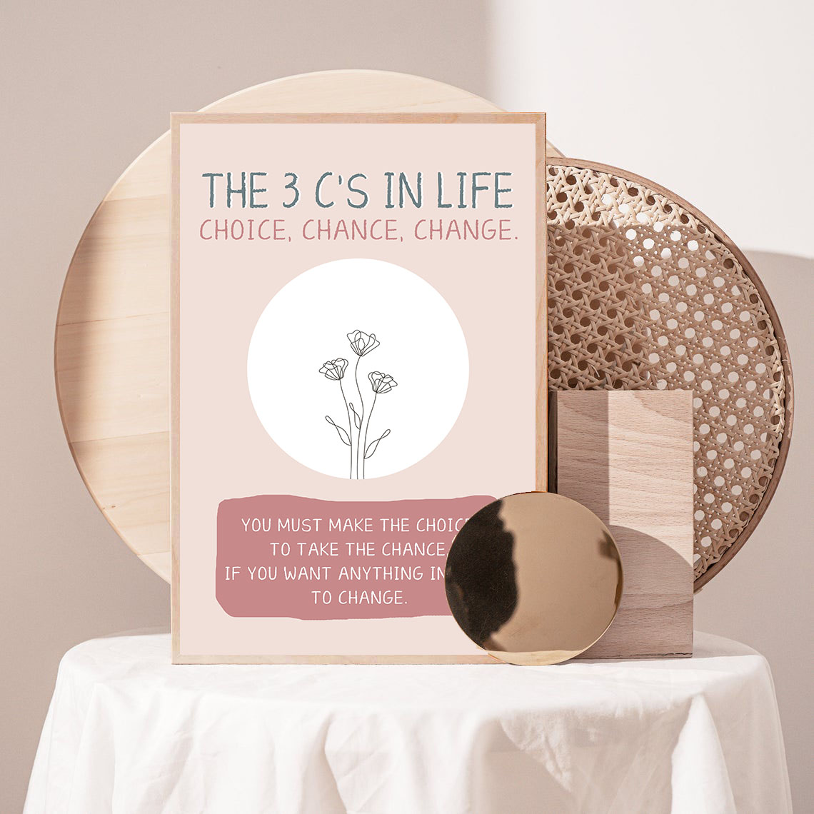 The 3C's in Life Mental Health Abstract Wall Art - Image 3