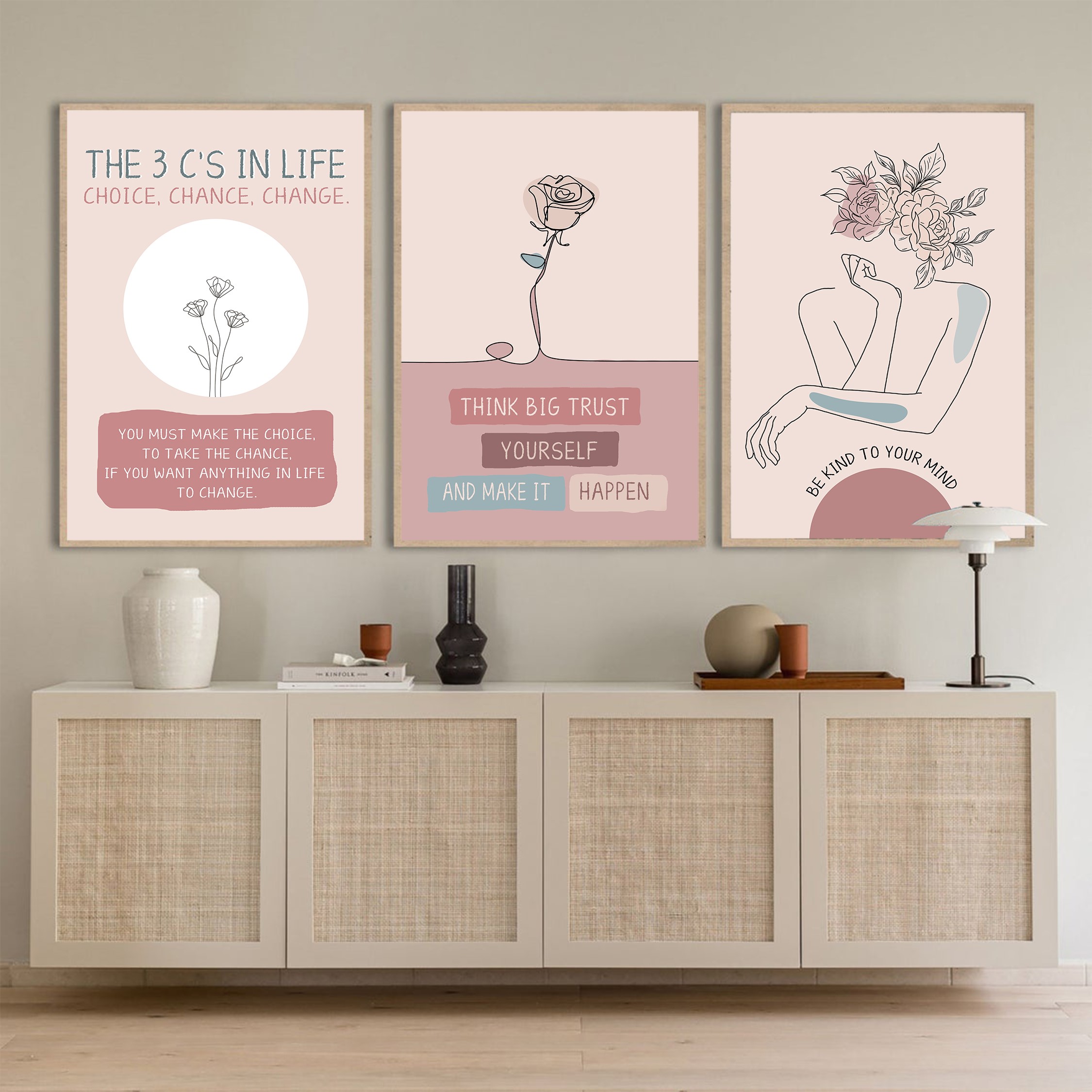 The 3C's in Life Mental Health Abstract Wall Art - Image 6