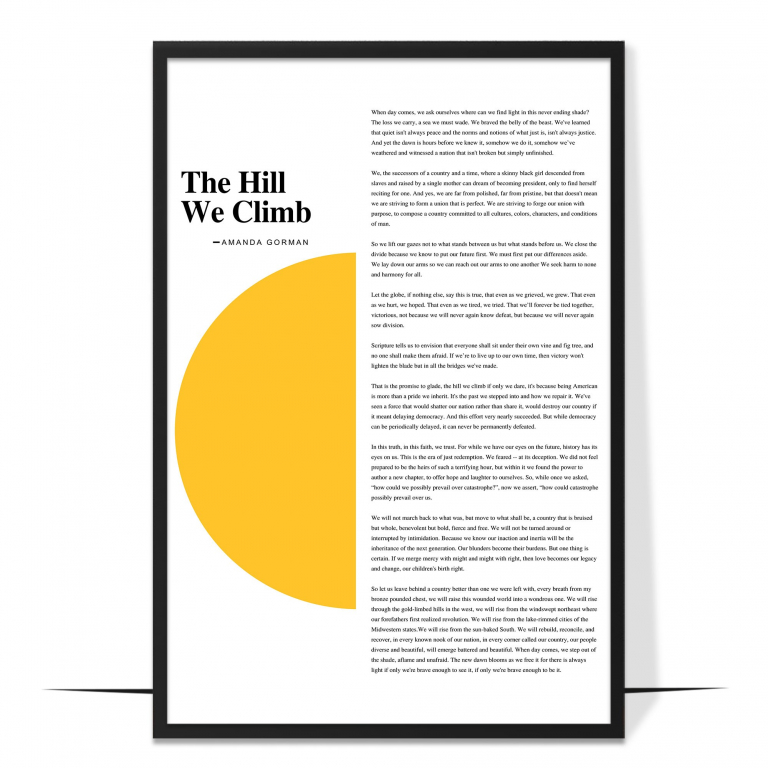 The Hill We Climb Wall Art