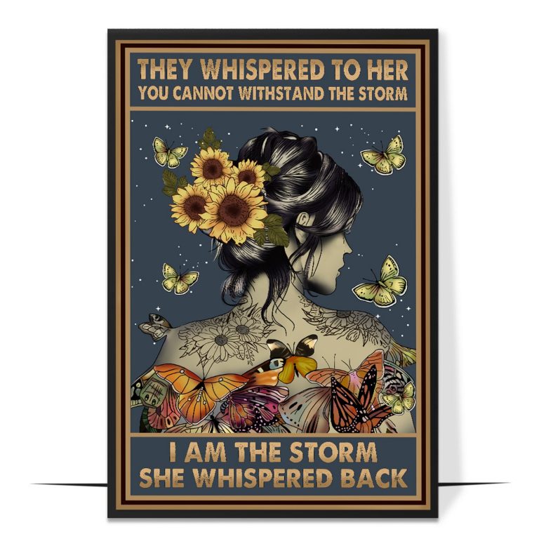 I Am the Storm Sunflower hand-drawn vintage print — Bright hand-drawn vintage sunflowers turning