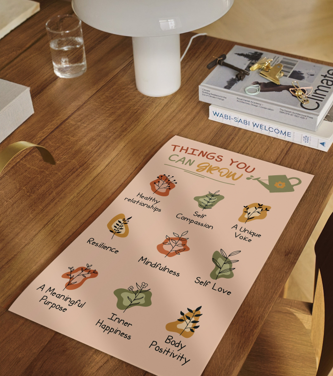 Things You Can Grow things you can grow poster framed and displayed in a counseling office