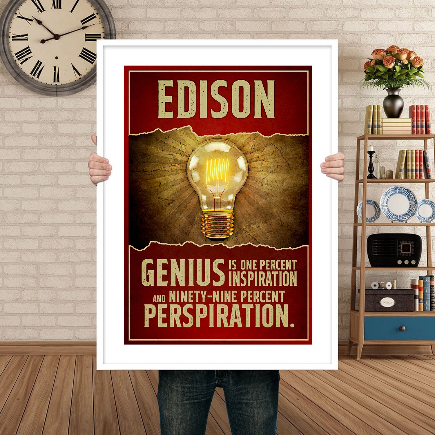 Thomas Edison Inspirational Inventor Quote Wall Art - Image 5