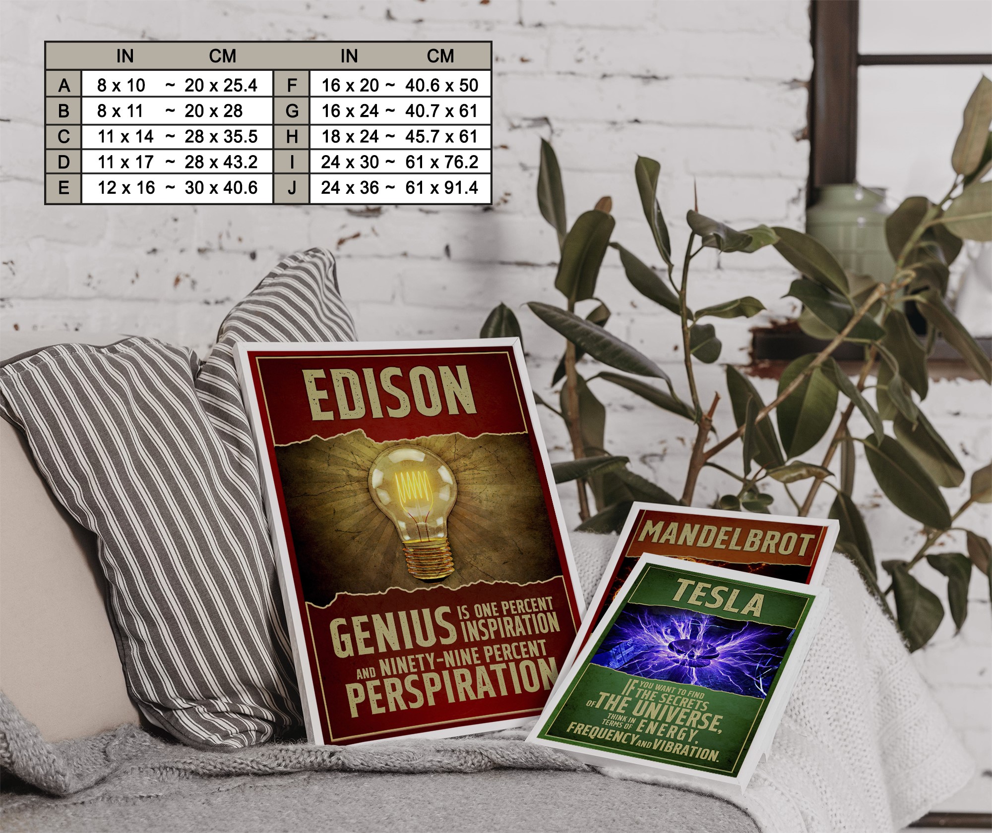 Thomas Edison Inspirational Inventor Quote Wall Art - Image 7