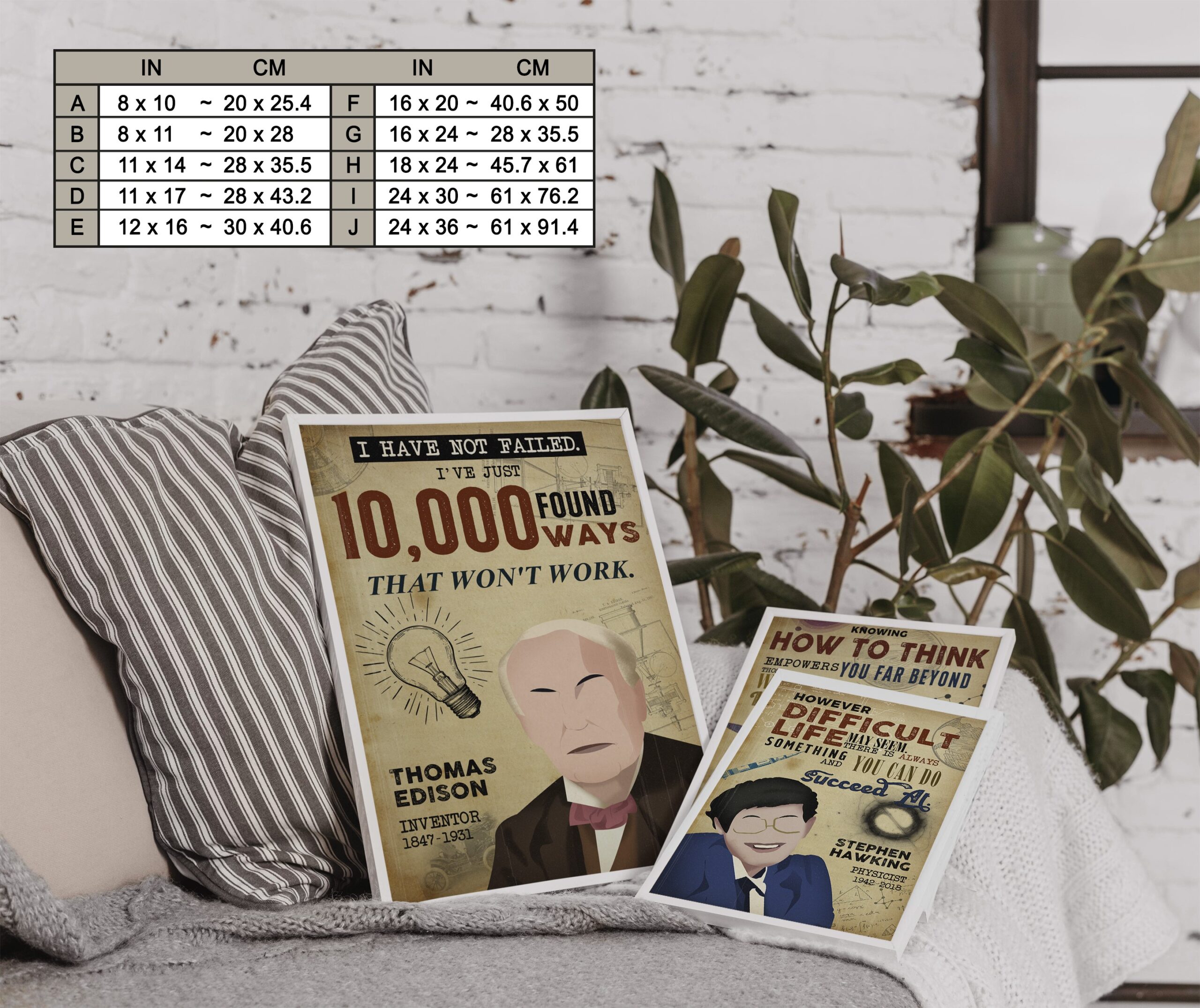 Thomas Edison Inspirational Quote Wall Art - Image 7