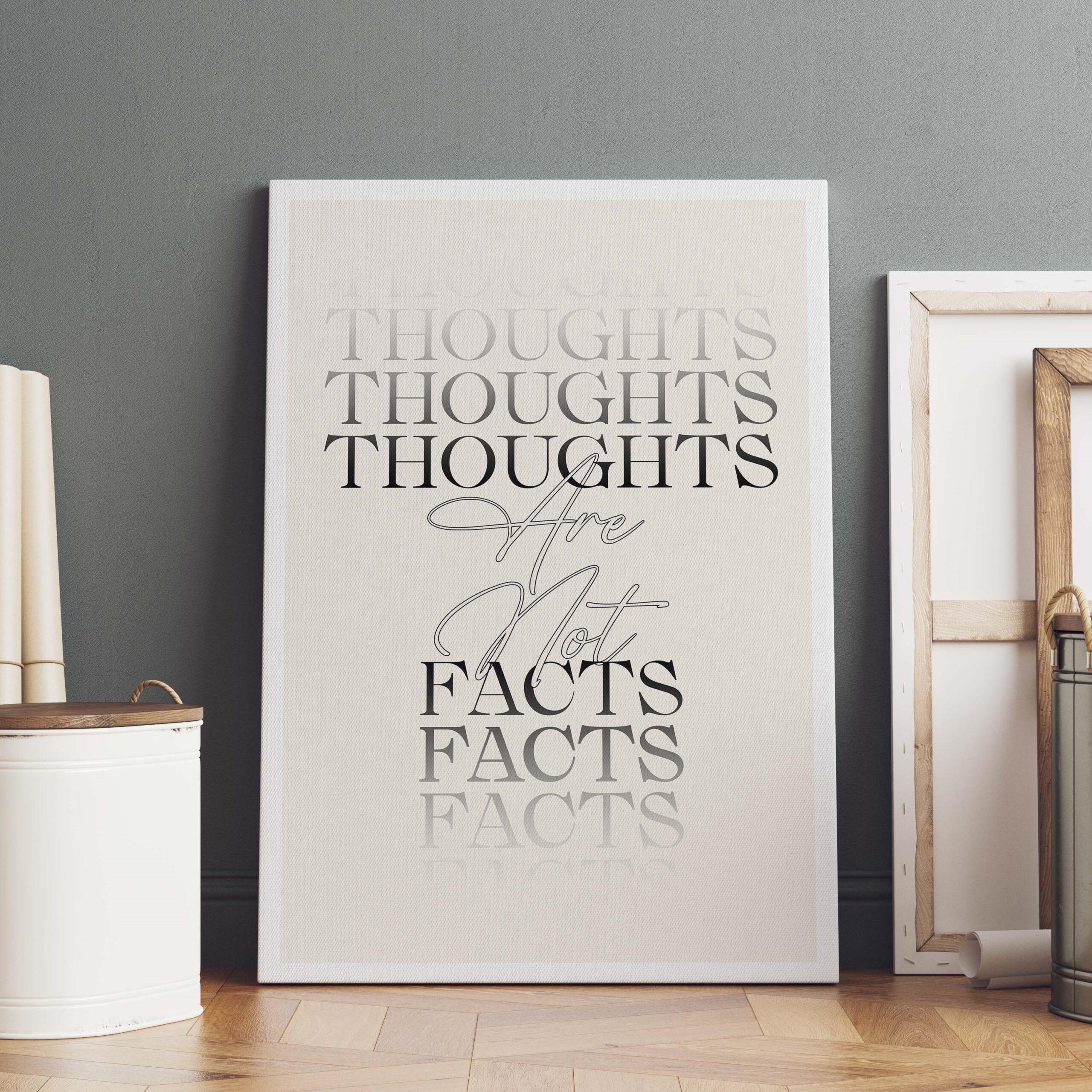 Thoughts Are Not Facts Mental Health Typography Wall Art - Image 5