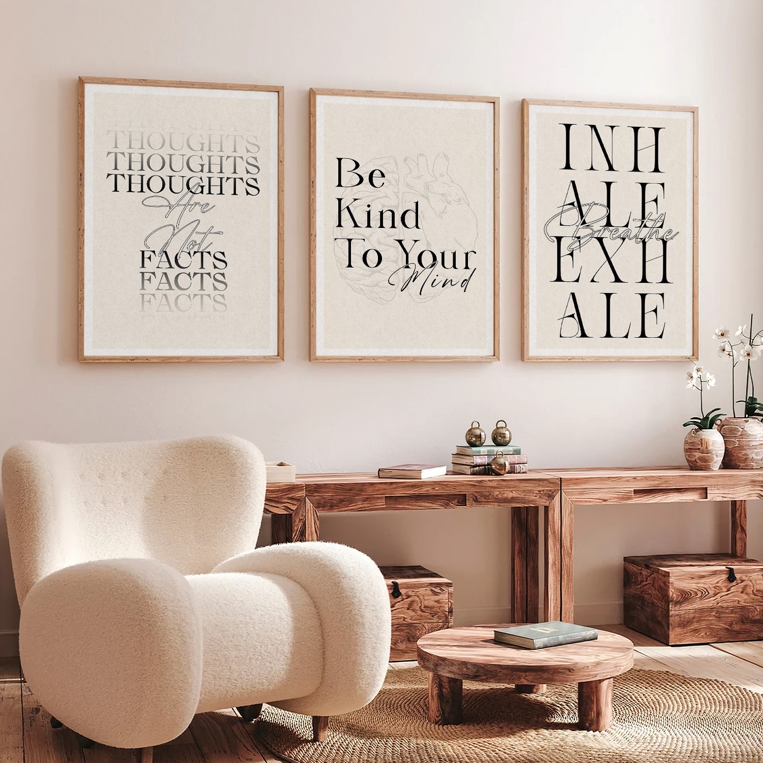 Thoughts Are Not Facts Mental Health Typography Wall Art - Image 6