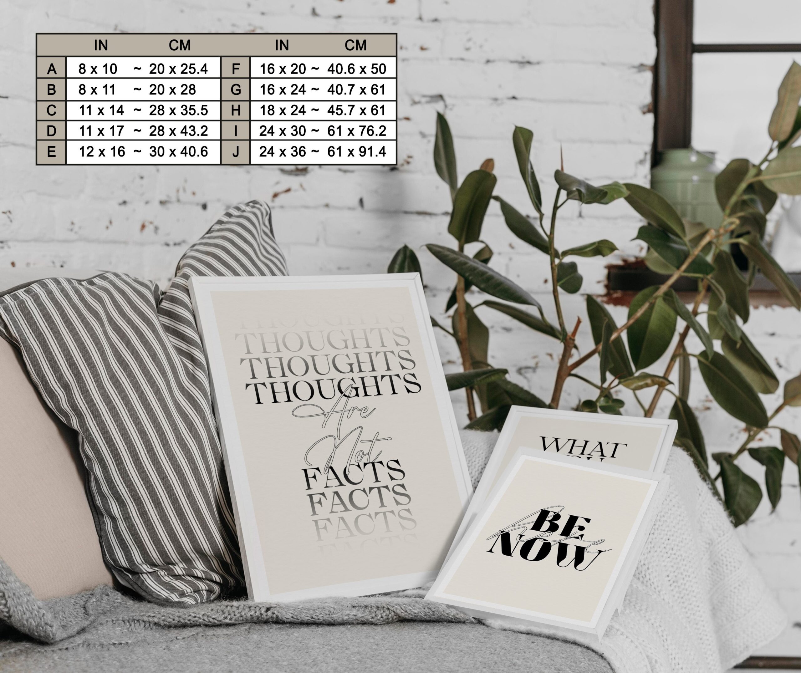 Thoughts Are Not Facts Mental Health Typography Wall Art - Image 7