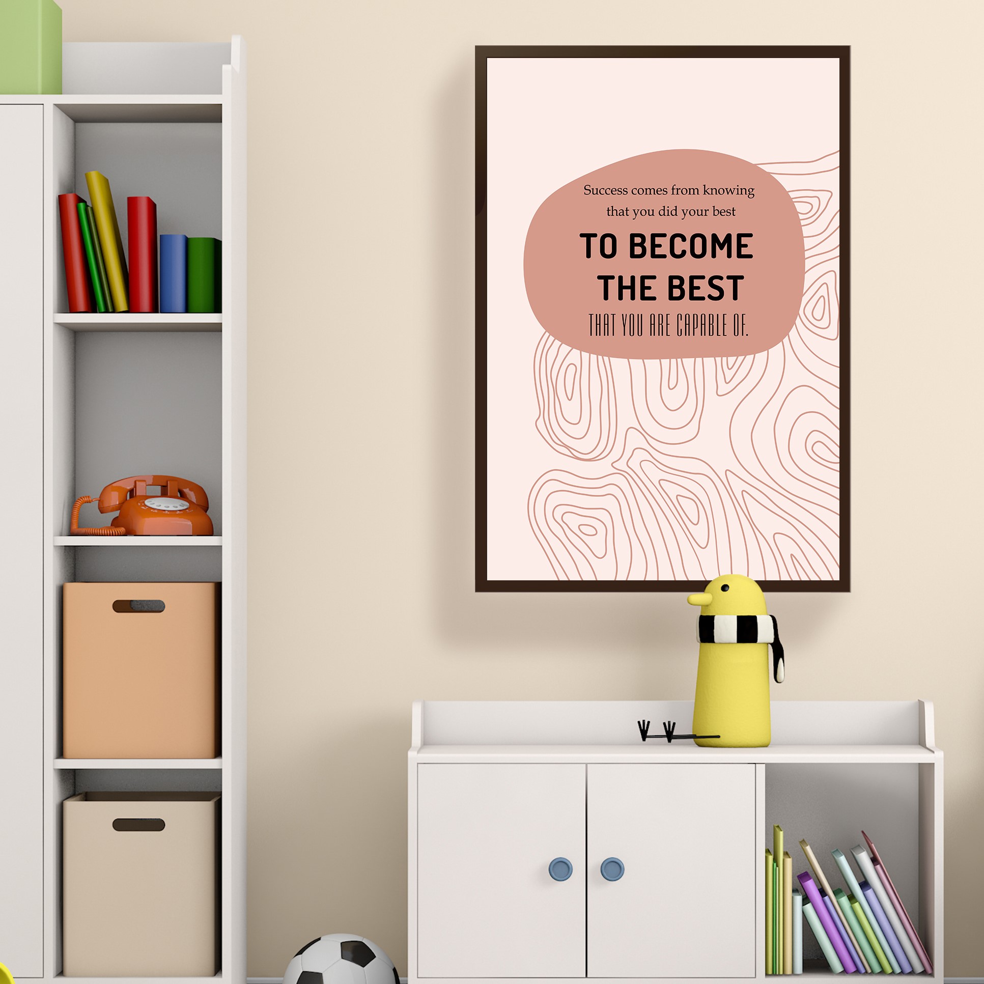 To Become The Best Growth Mindset Positive Wall Art - Image 3