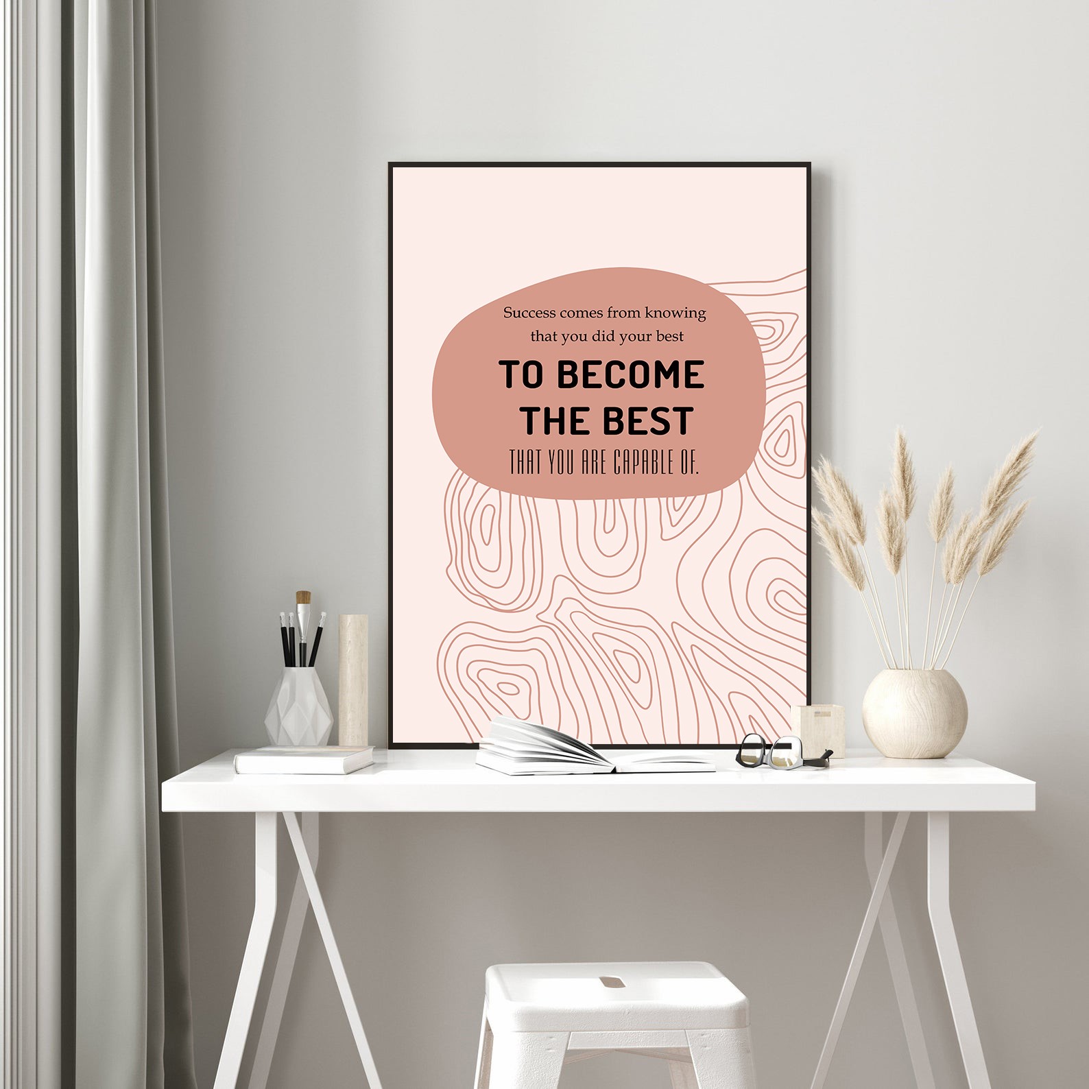 To Become The Best Growth Mindset Positive Wall Art - Image 5