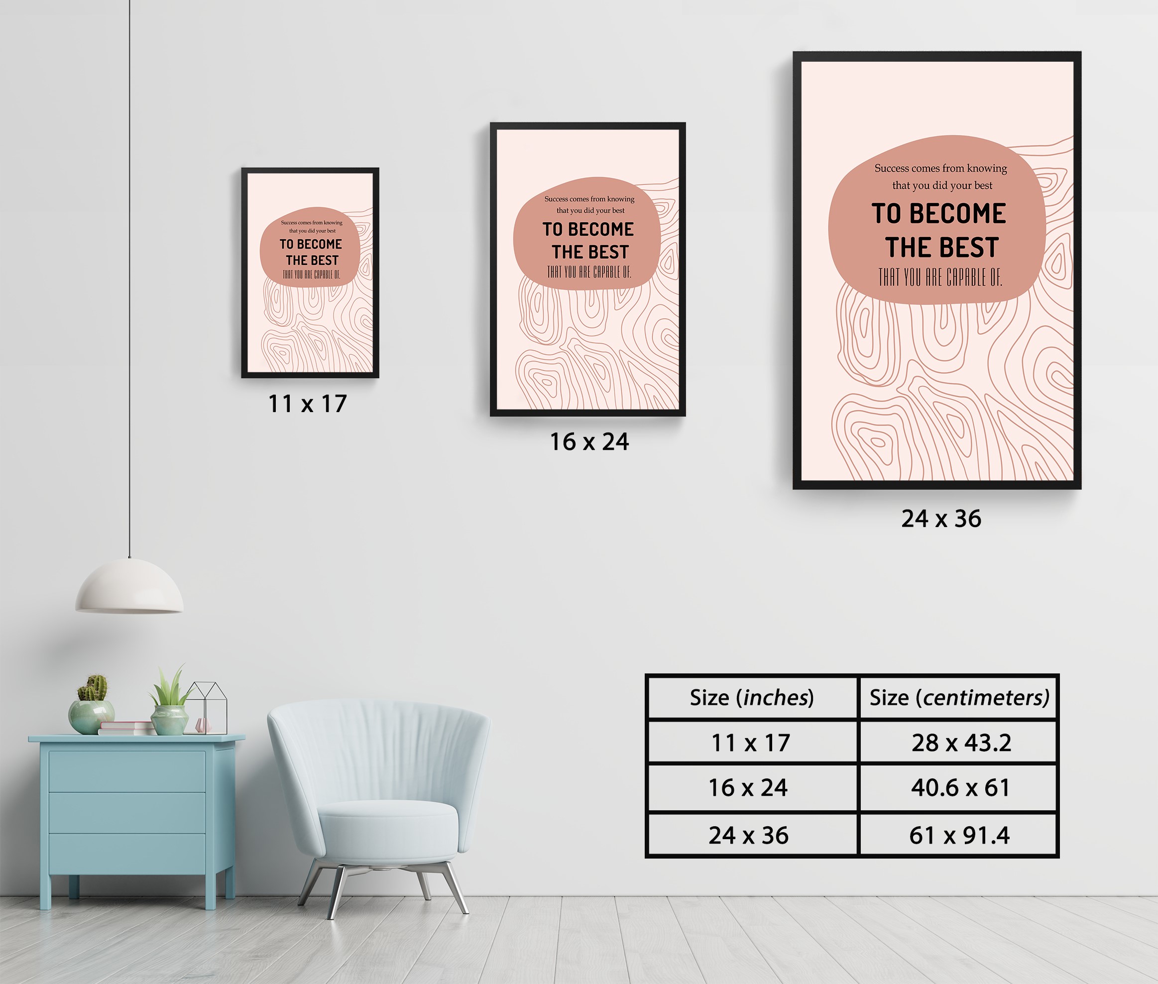 To Become The Best Growth Mindset Positive Wall Art - Image 7