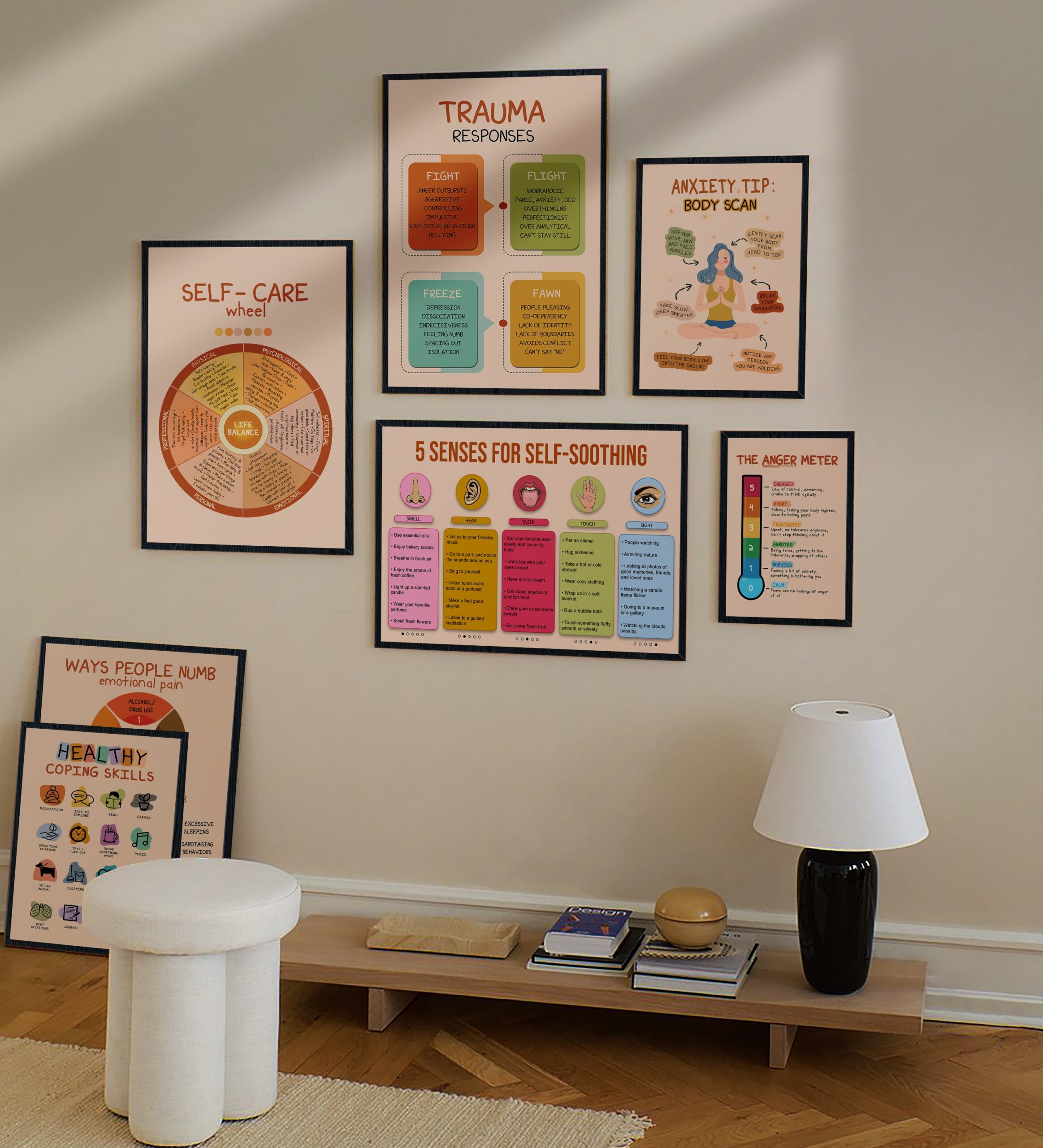 Trauma Responses Boho Mental Health Printable - Image 6