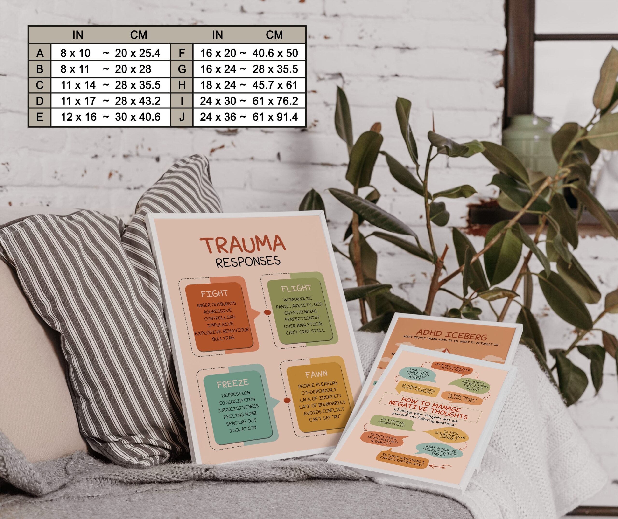 Trauma Responses Boho Mental Health Printable - Image 7