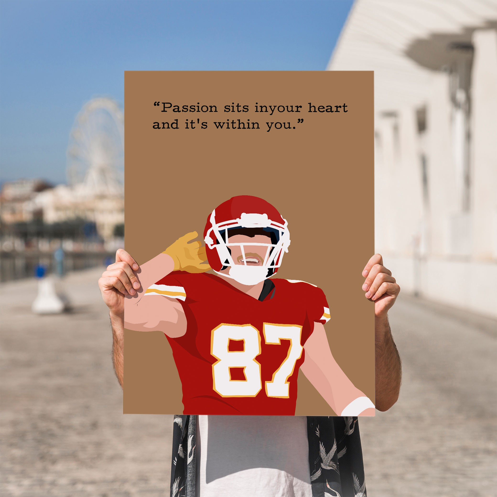 Travis Kelce Rugby Motivational Quote Wall Art - Image 2