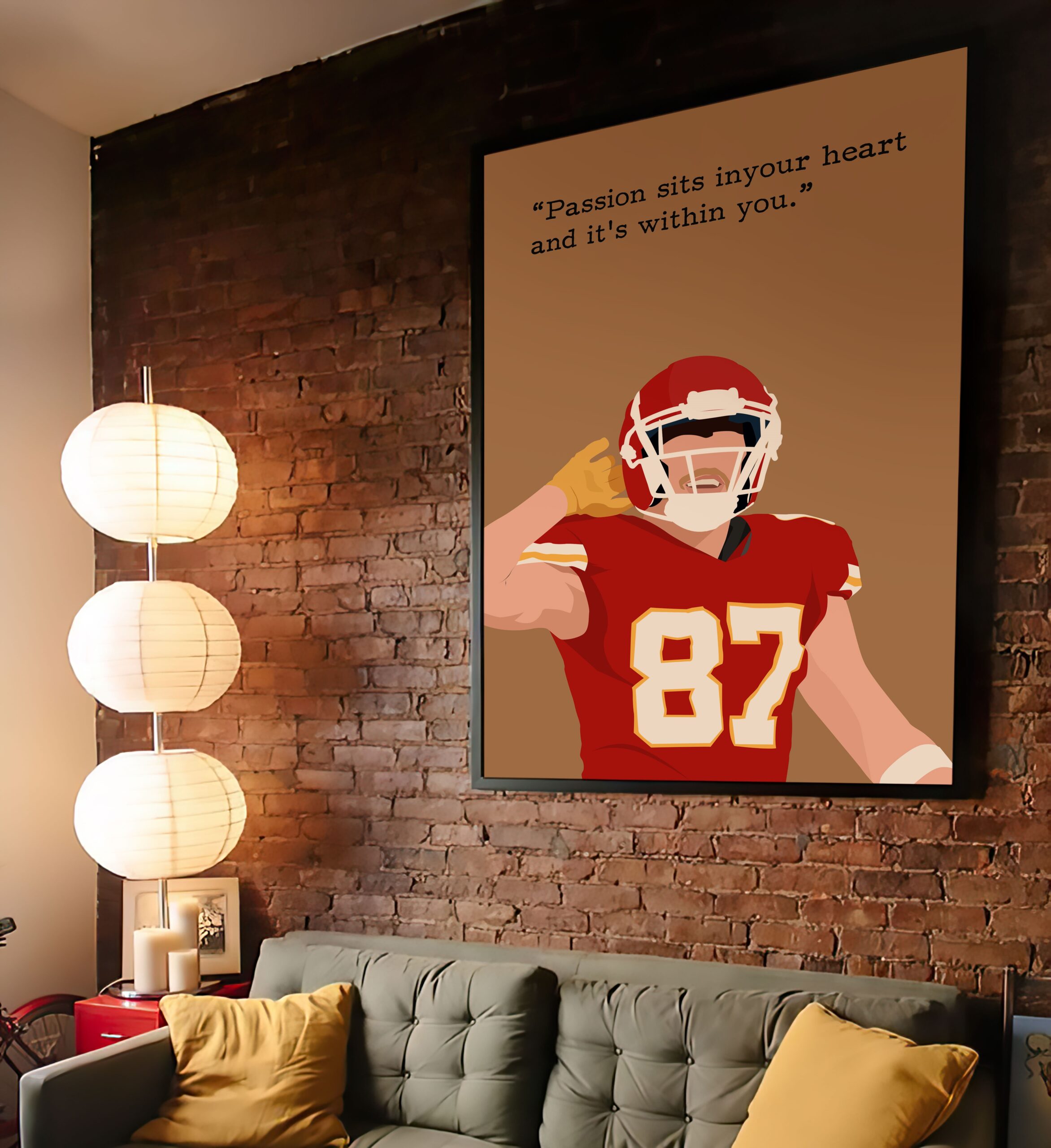 Travis Kelce Rugby Motivational Quote Wall Art - Image 3