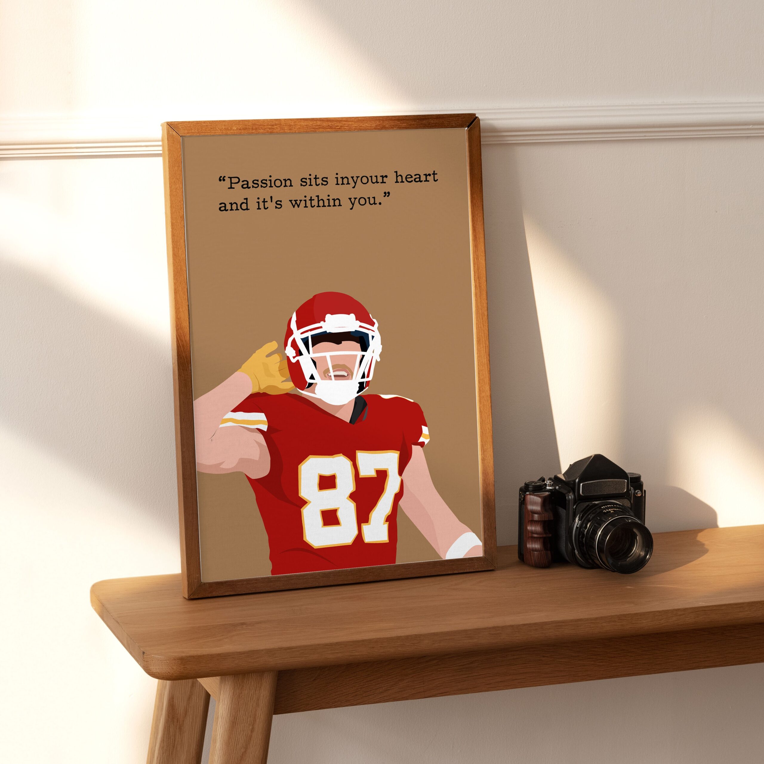 Travis Kelce Rugby Motivational Quote Wall Art - Image 4