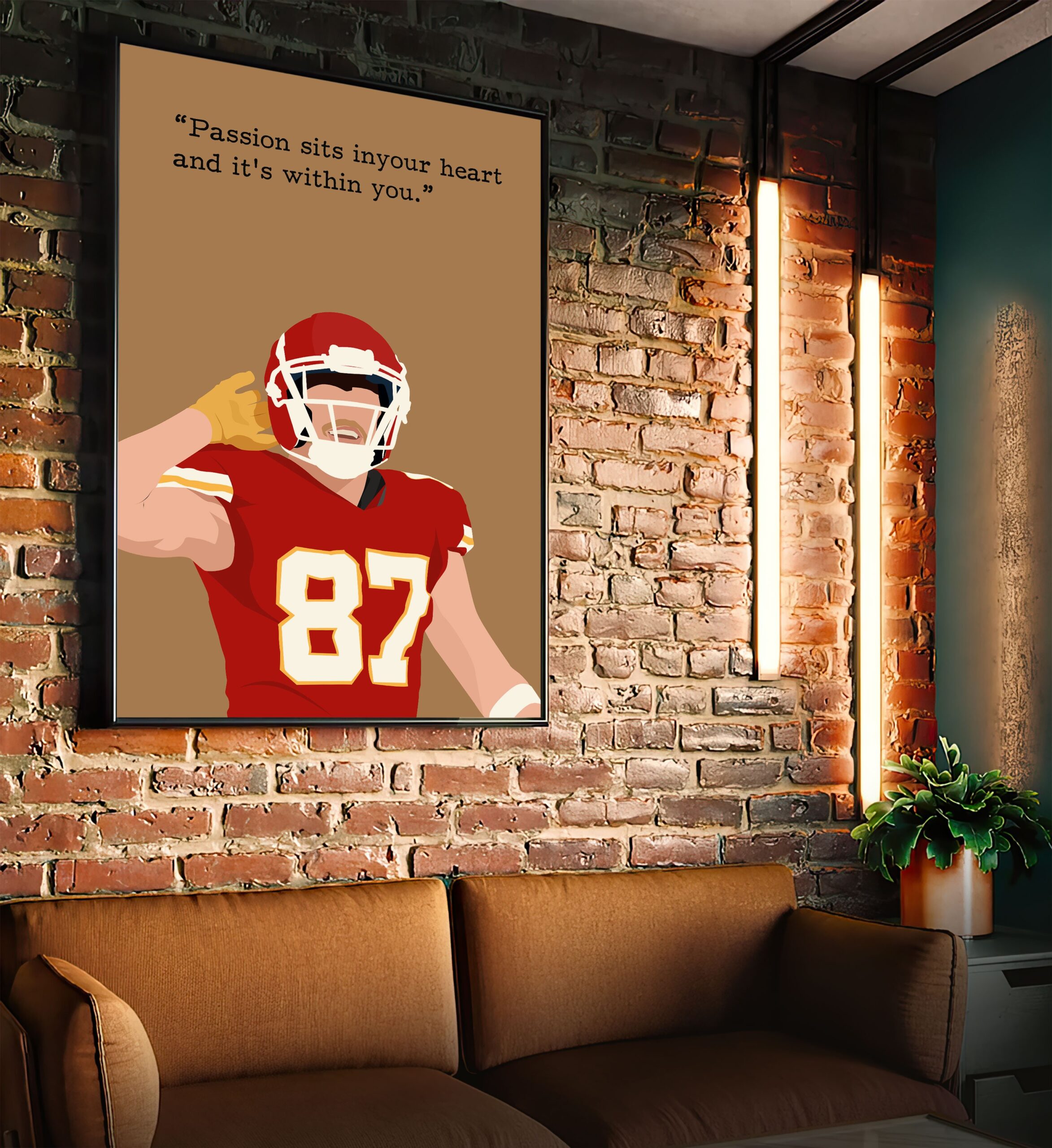 Travis Kelce Rugby Motivational Quote Wall Art - Image 6