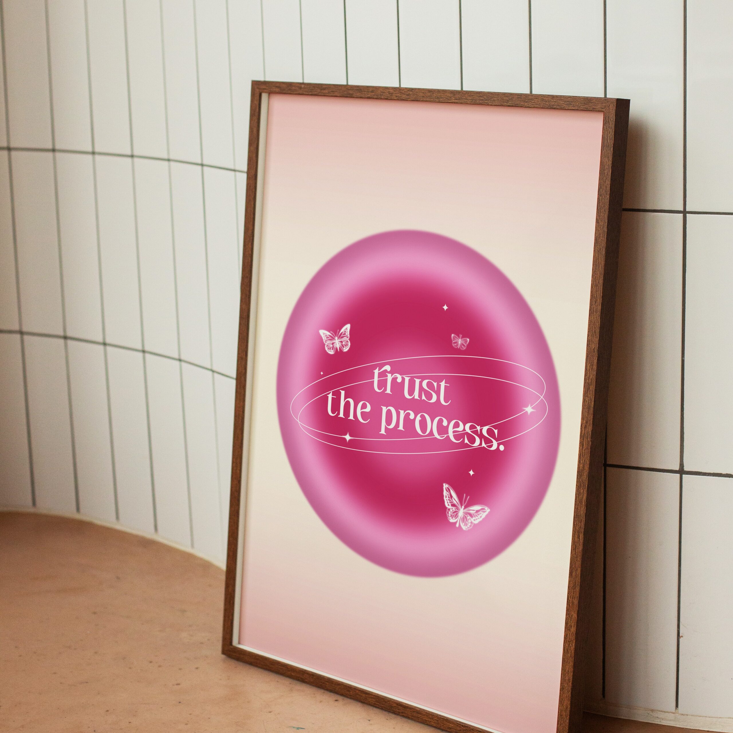 Trust The Process Pink Mental Health Wall Art - Image 2
