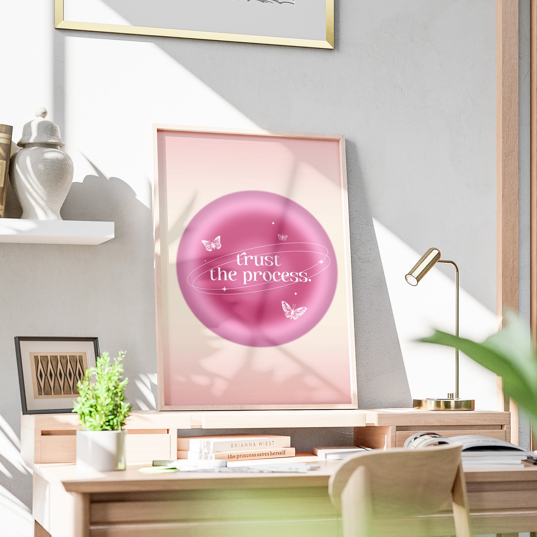 Trust The Process Pink Mental Health Wall Art - Image 3