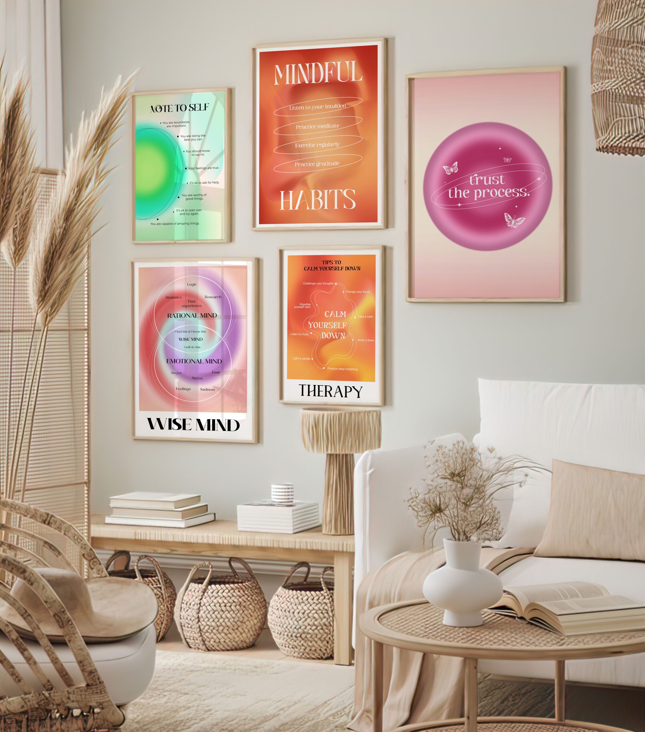 Trust The Process Pink Mental Health Wall Art - Image 6