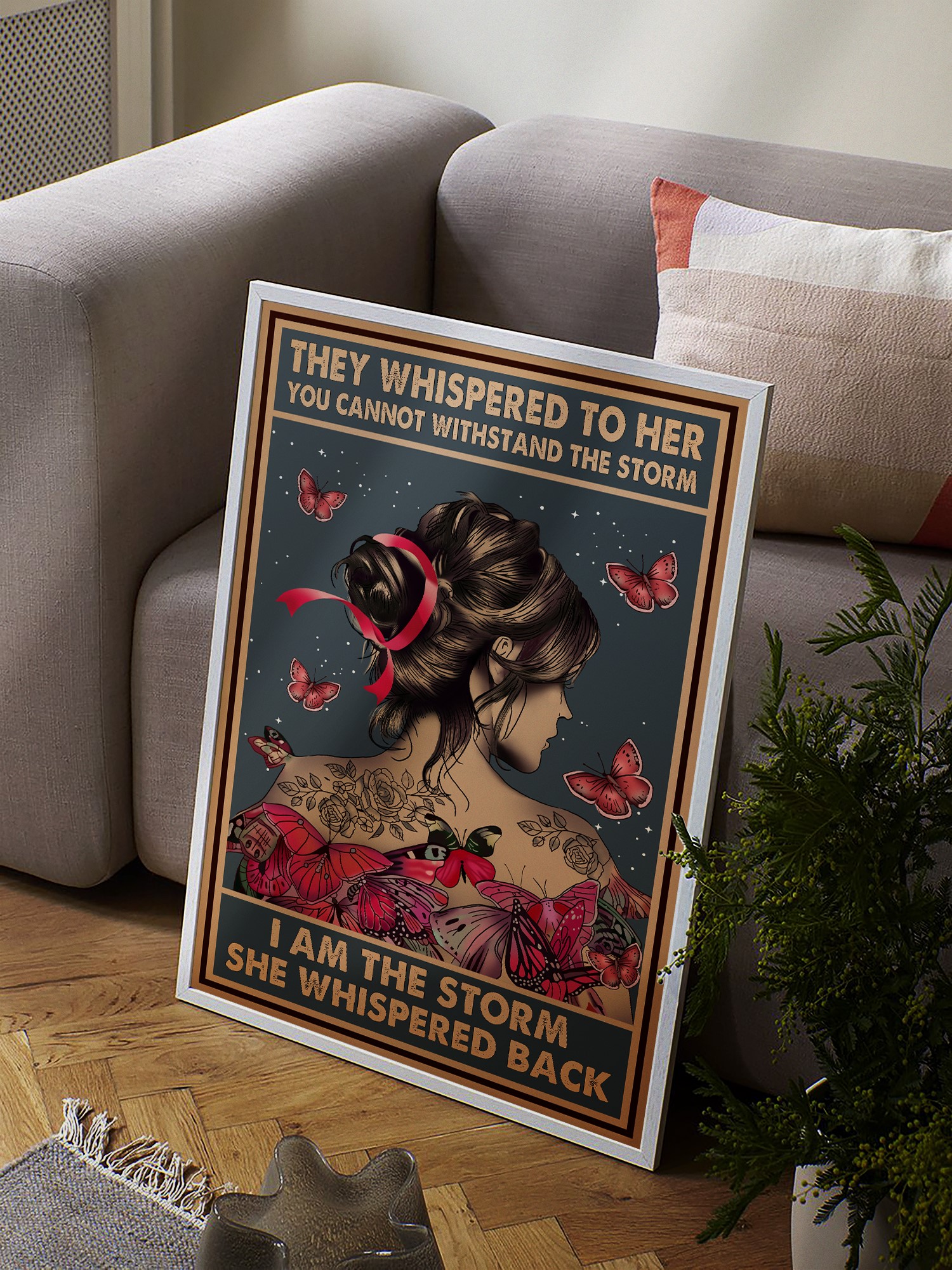 Vintage Butterfly Girl I Am the Storm Printable - Image 3