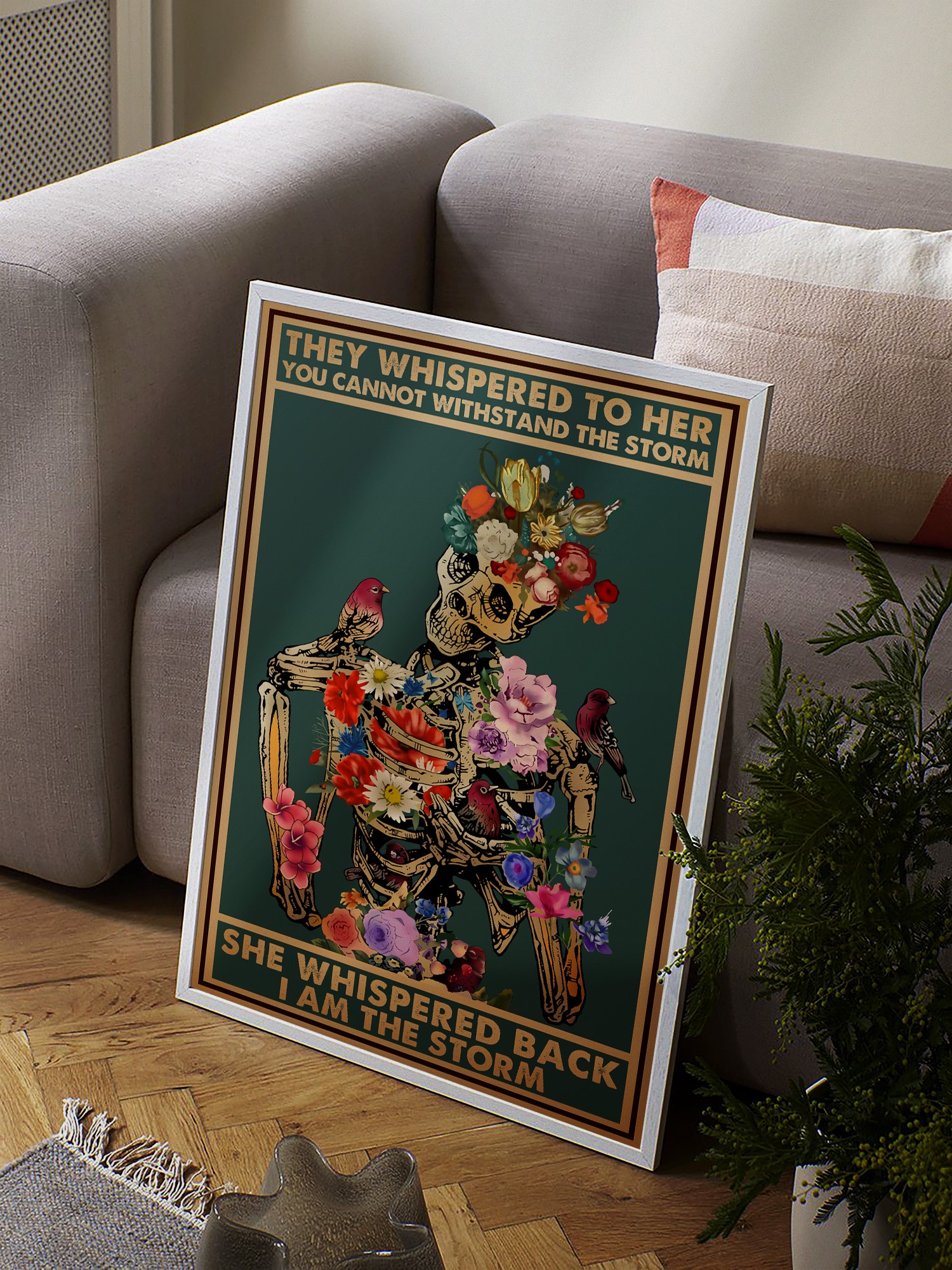 Vintage Flower Skeleton I Am the Storm Printable - Image 3
