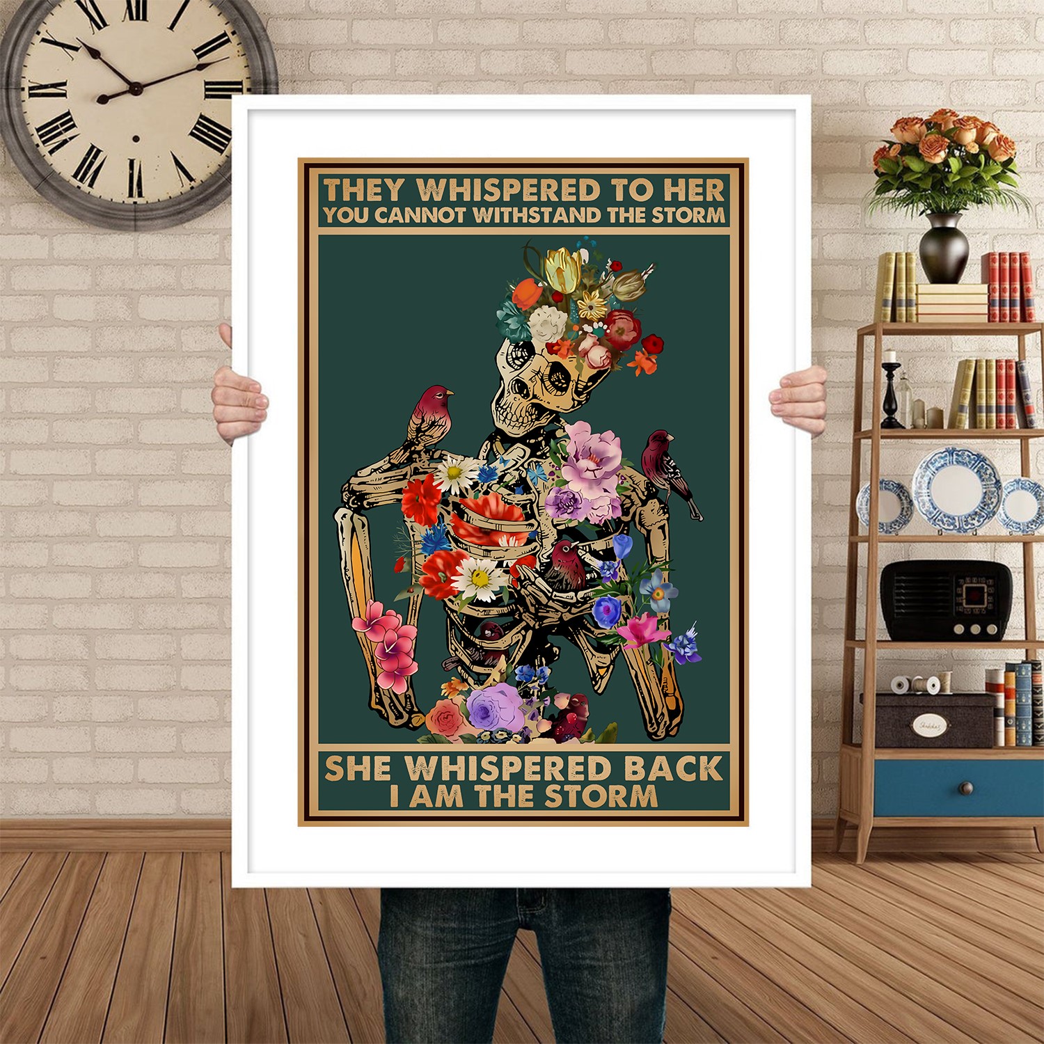 Vintage Flower Skeleton I Am the Storm Printable - Image 4